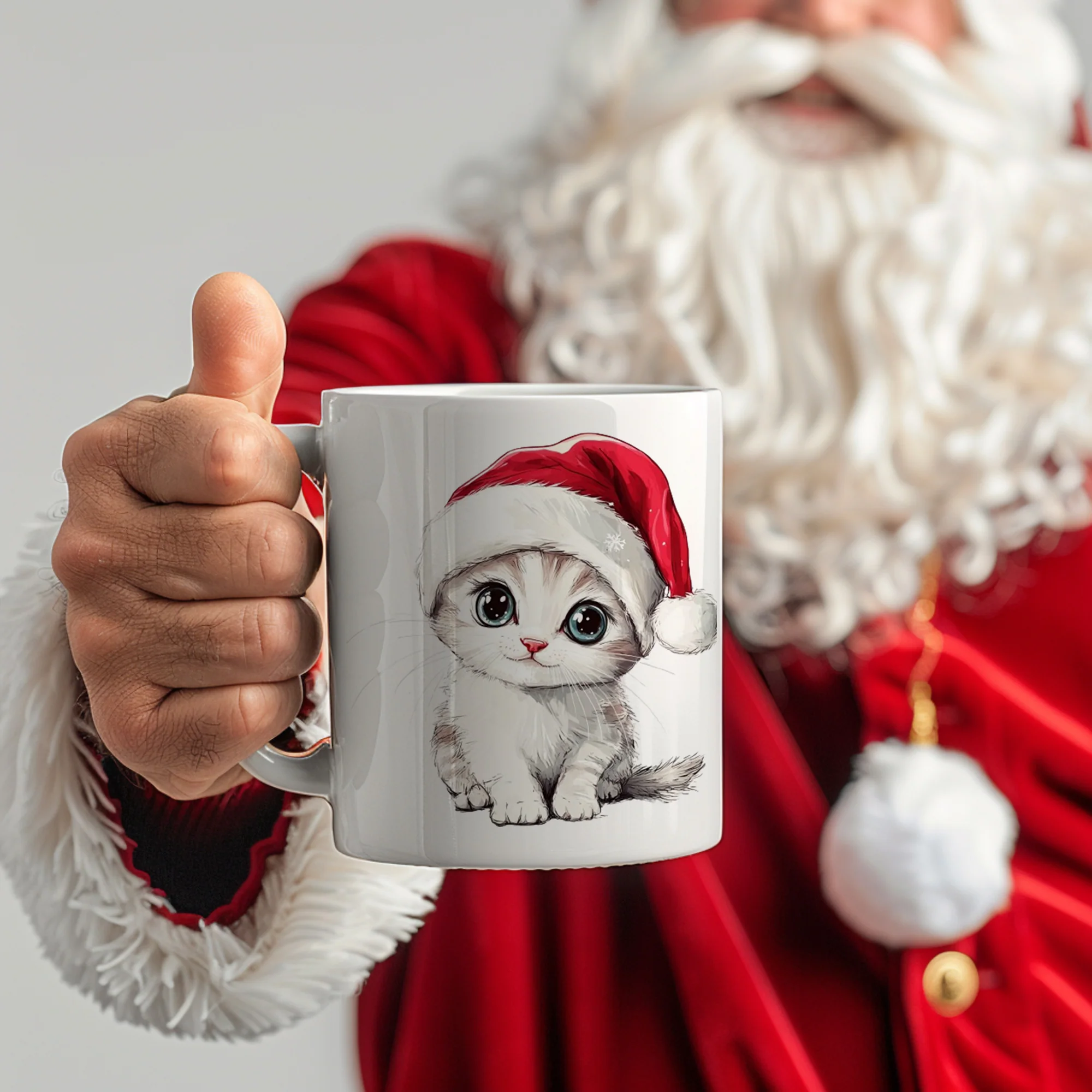 Tasse Kätzchen mit Weihnachtsmütze - Image 6