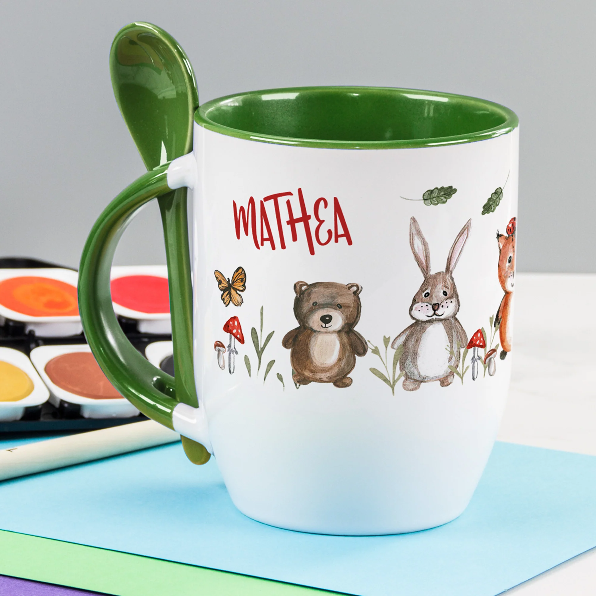 Tasse mit Löffel Waldtiere - Image 2