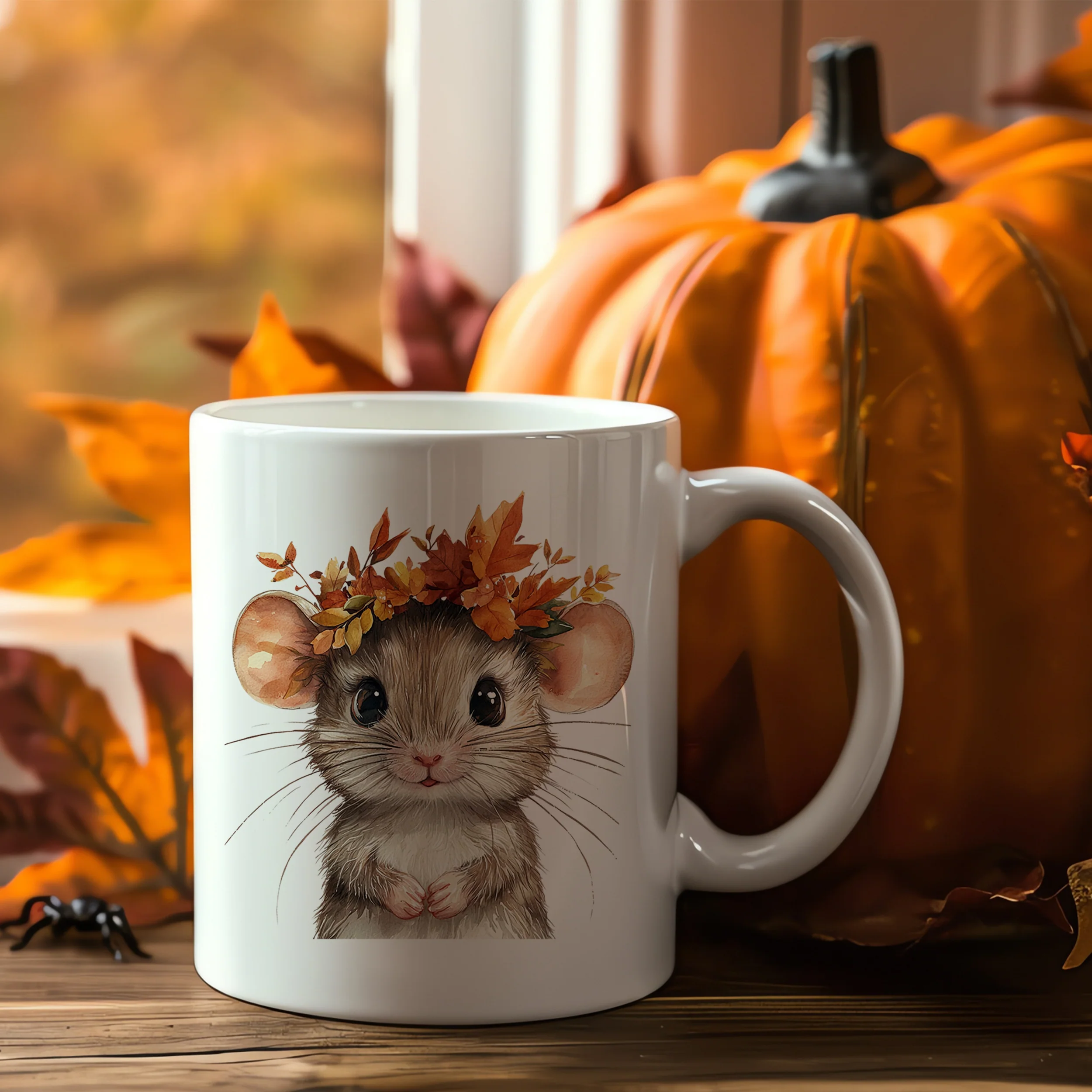 Tasse Maus mit Herbstkranz - Image 3