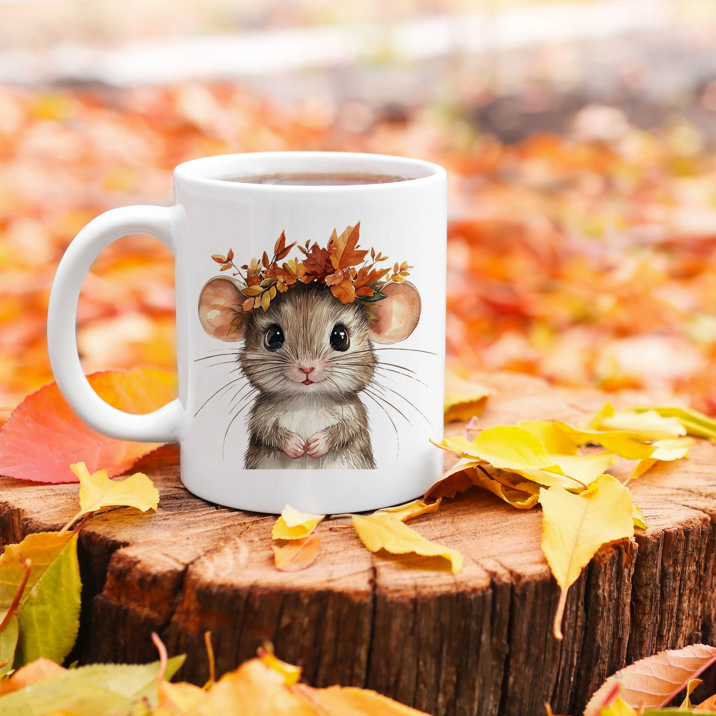 Tasse Maus mit Herbstkranz - Image 4