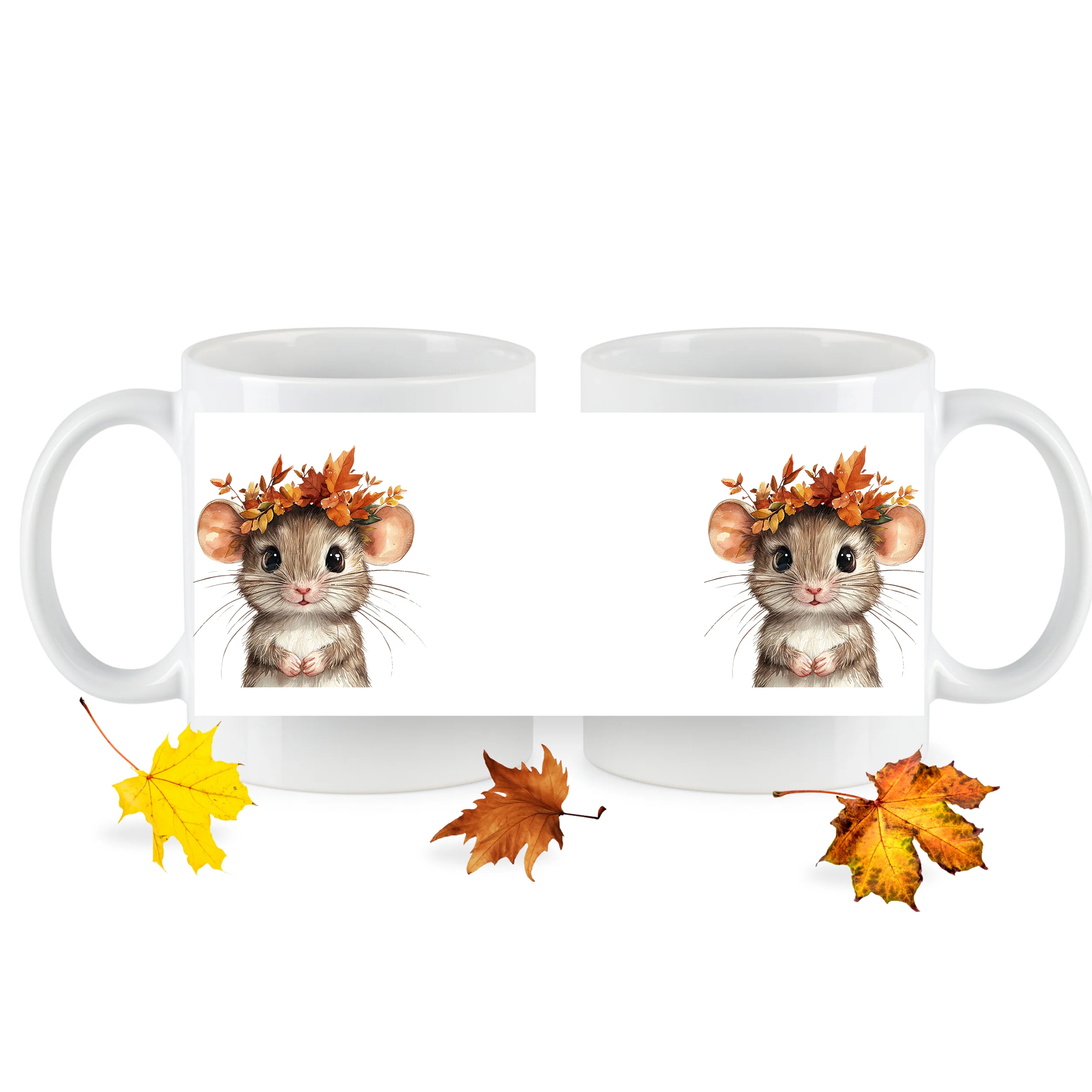 Tasse Maus mit Herbstkranz - Image 5