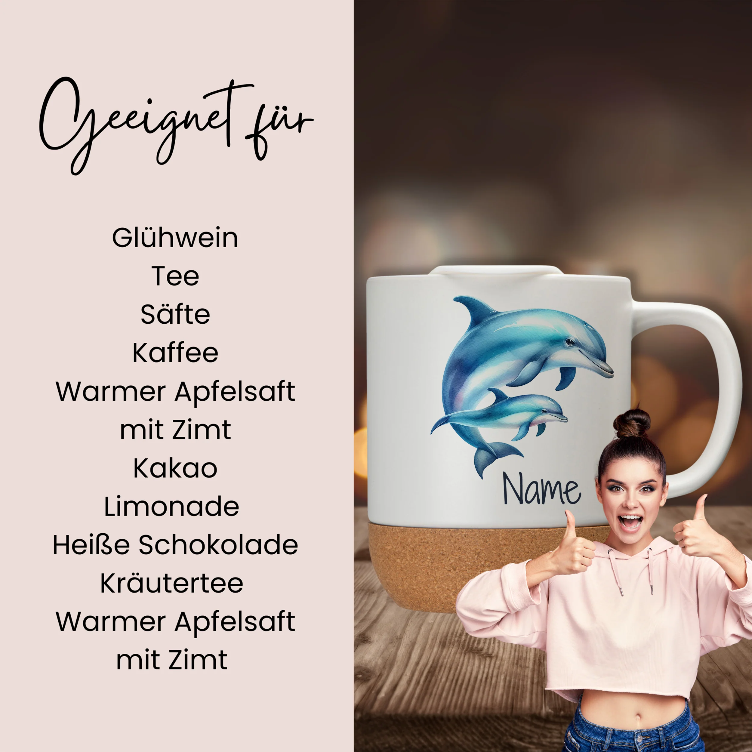Tasse mit Deckel Delfin - Image 2