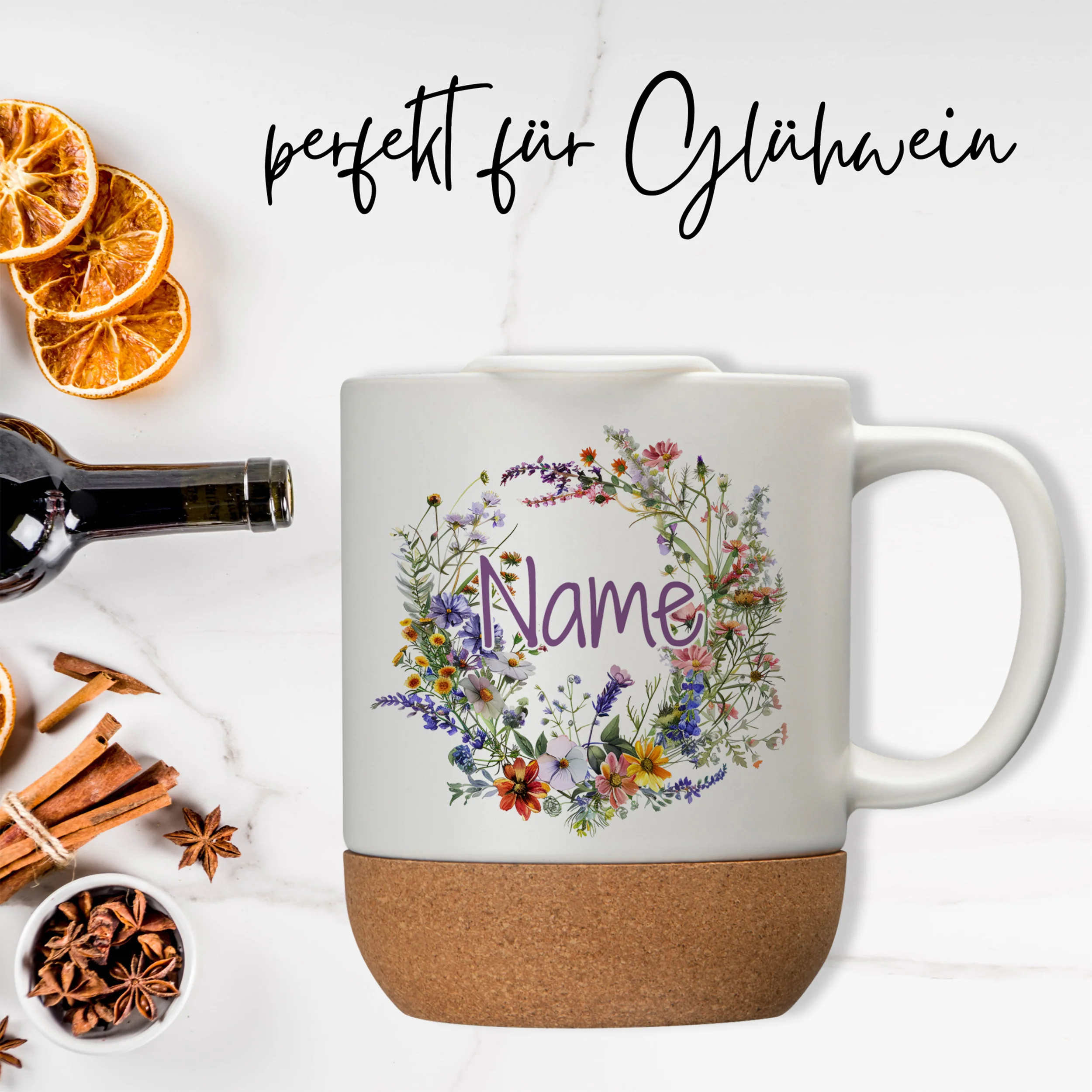 Tasse mit Deckel und Blumenmotiv - Deine persönliche Auszeit - Image 3