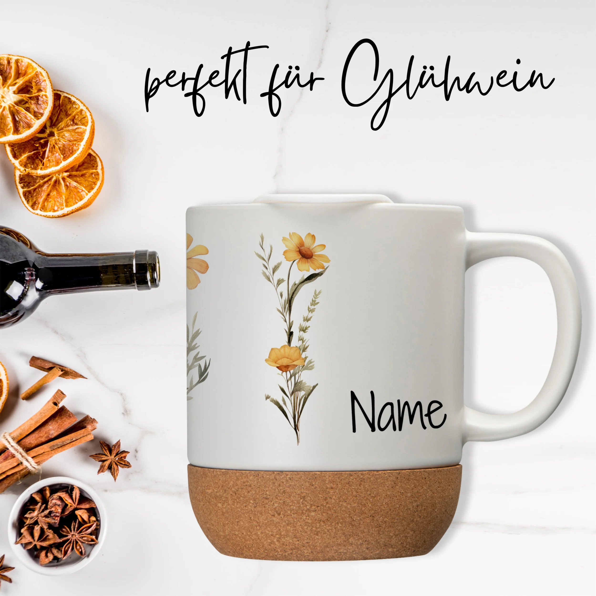 Tasse mit Deckel und floralen Motiven - Dein persönlicher Genuss - Image 3