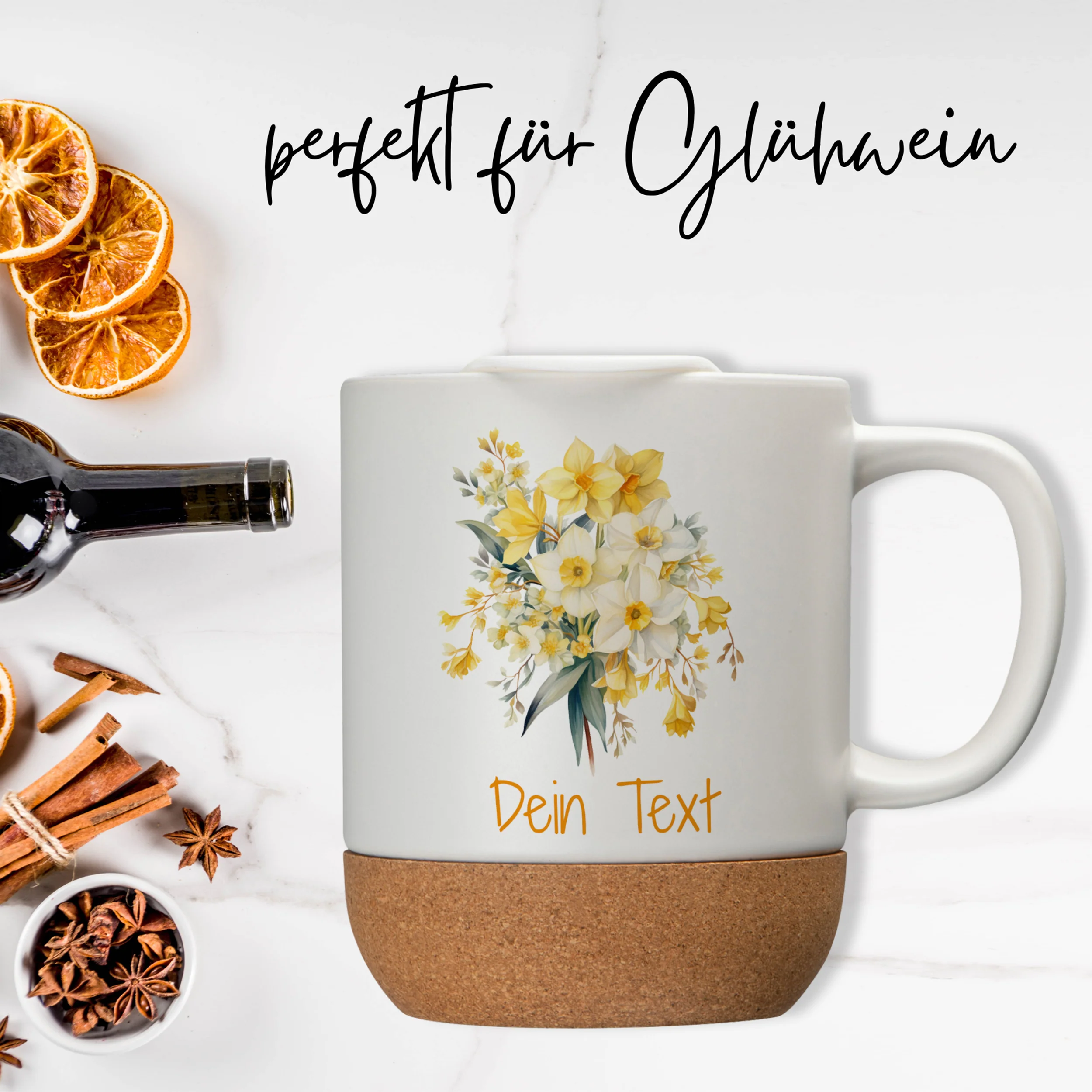 Tasse mit Deckel und Korkboden - Blütenzauber für deinen Moment - Image 3