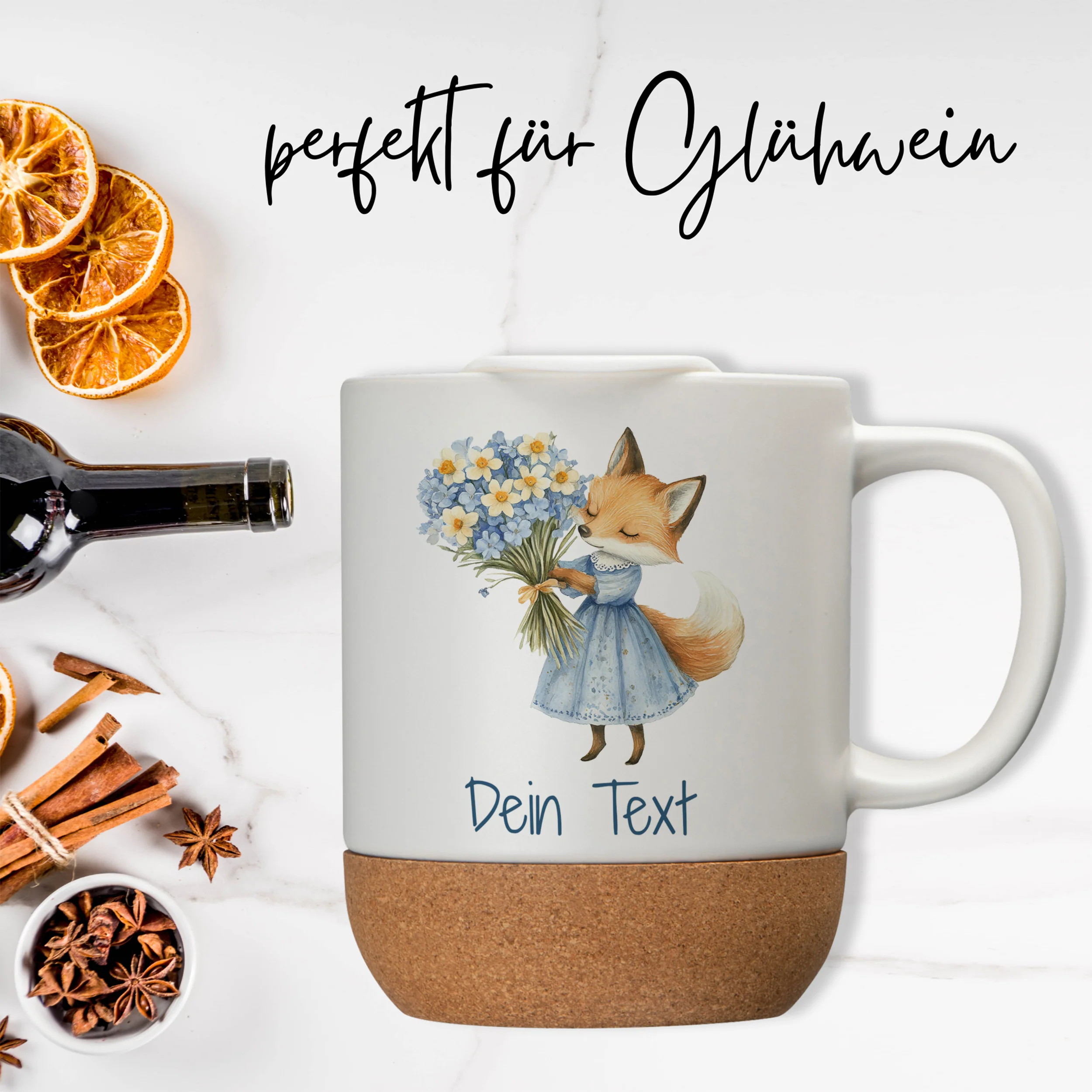 Tasse mit Deckel und Korkboden - Für warme Momente mit einem Fuchs - Image 3