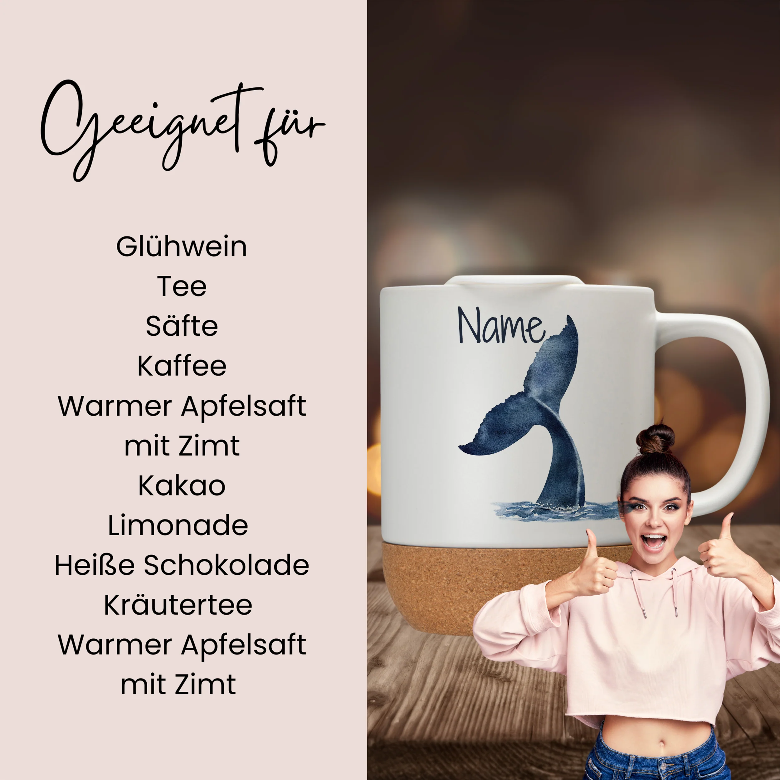 Tasse mit Deckel und Korkboden - Wellenzauber für deinen Kaffee - Image 2