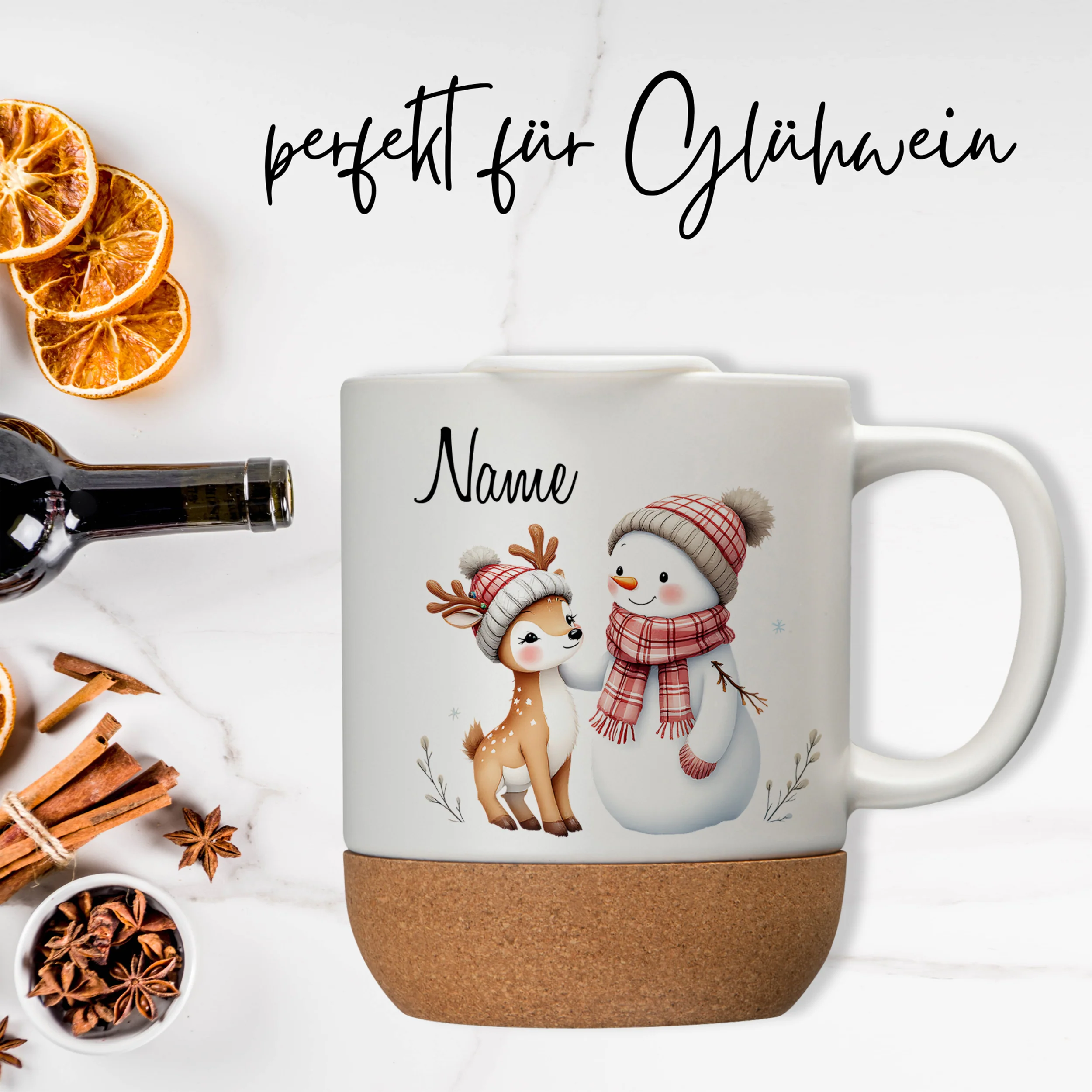 Tasse mit Deckel und Korkboden - Winterliche Gemütlichkeit - Image 3
