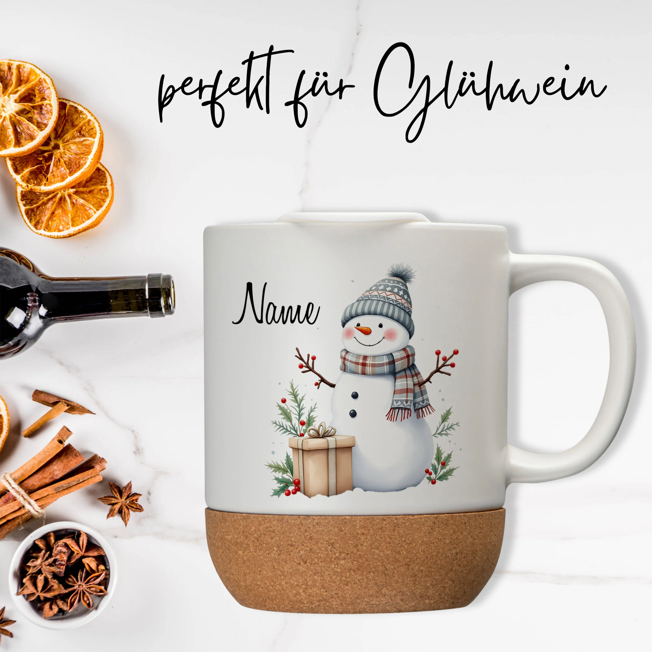 Tasse mit Deckel und Korkboden - Winterliche Gemütlichkeit - Image 3