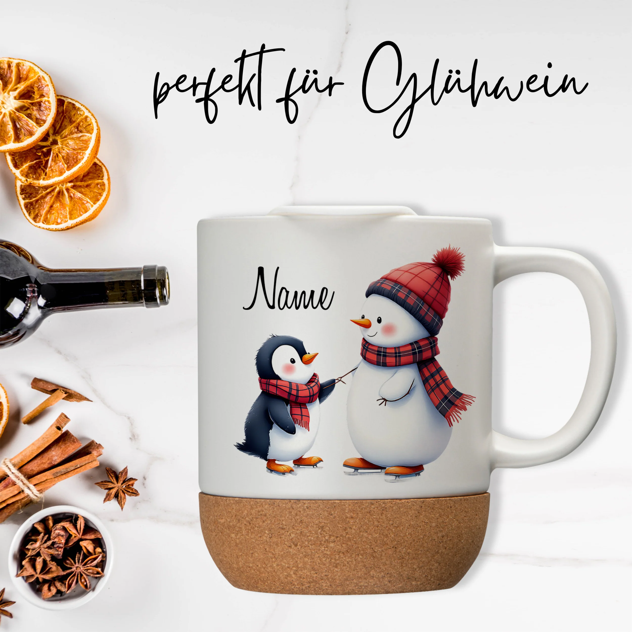 Tasse mit Deckel und Korkboden - Zeit für winterliche Gemütlichkeit - Image 3