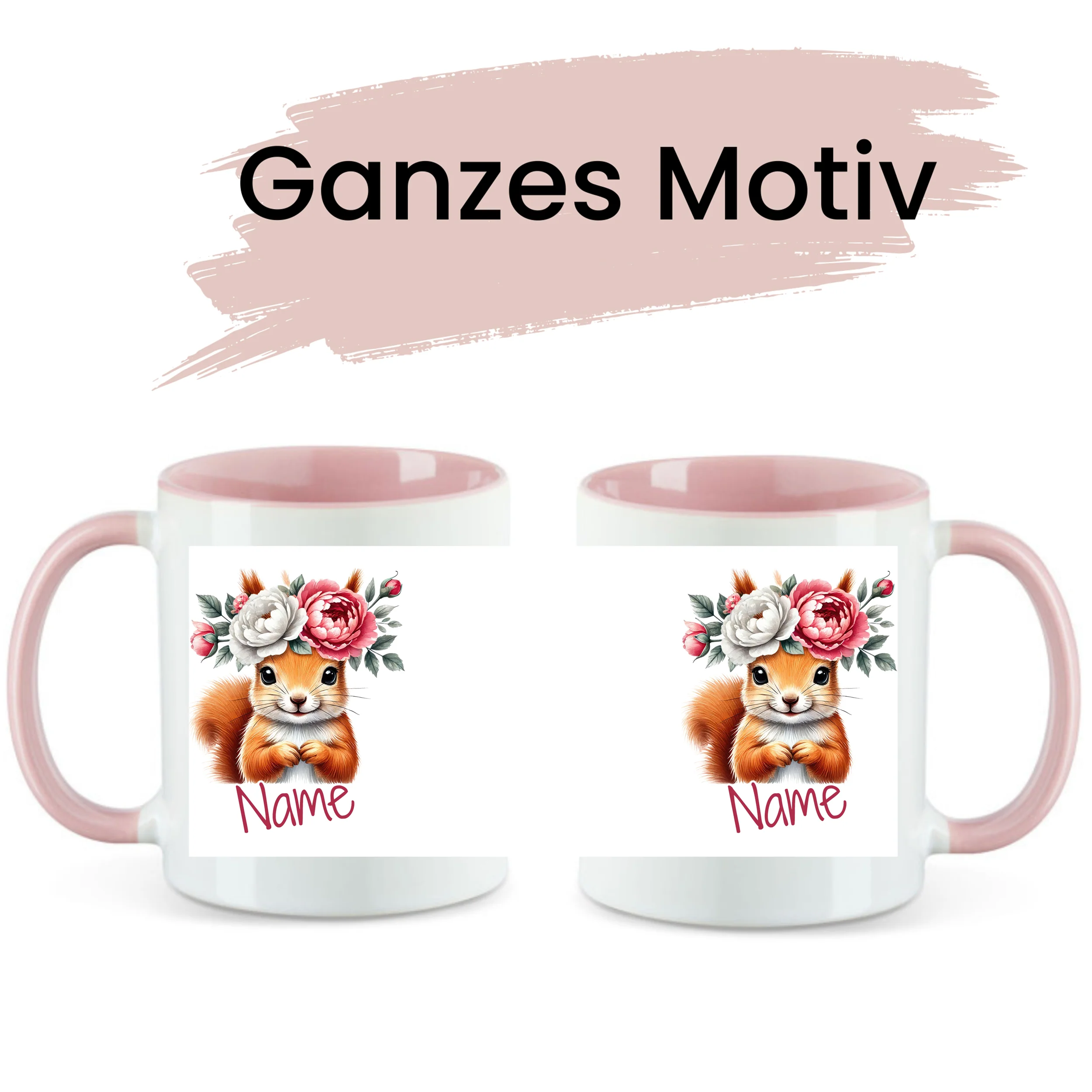 Tasse mit Eichhörnchen und Blumen - Image 2