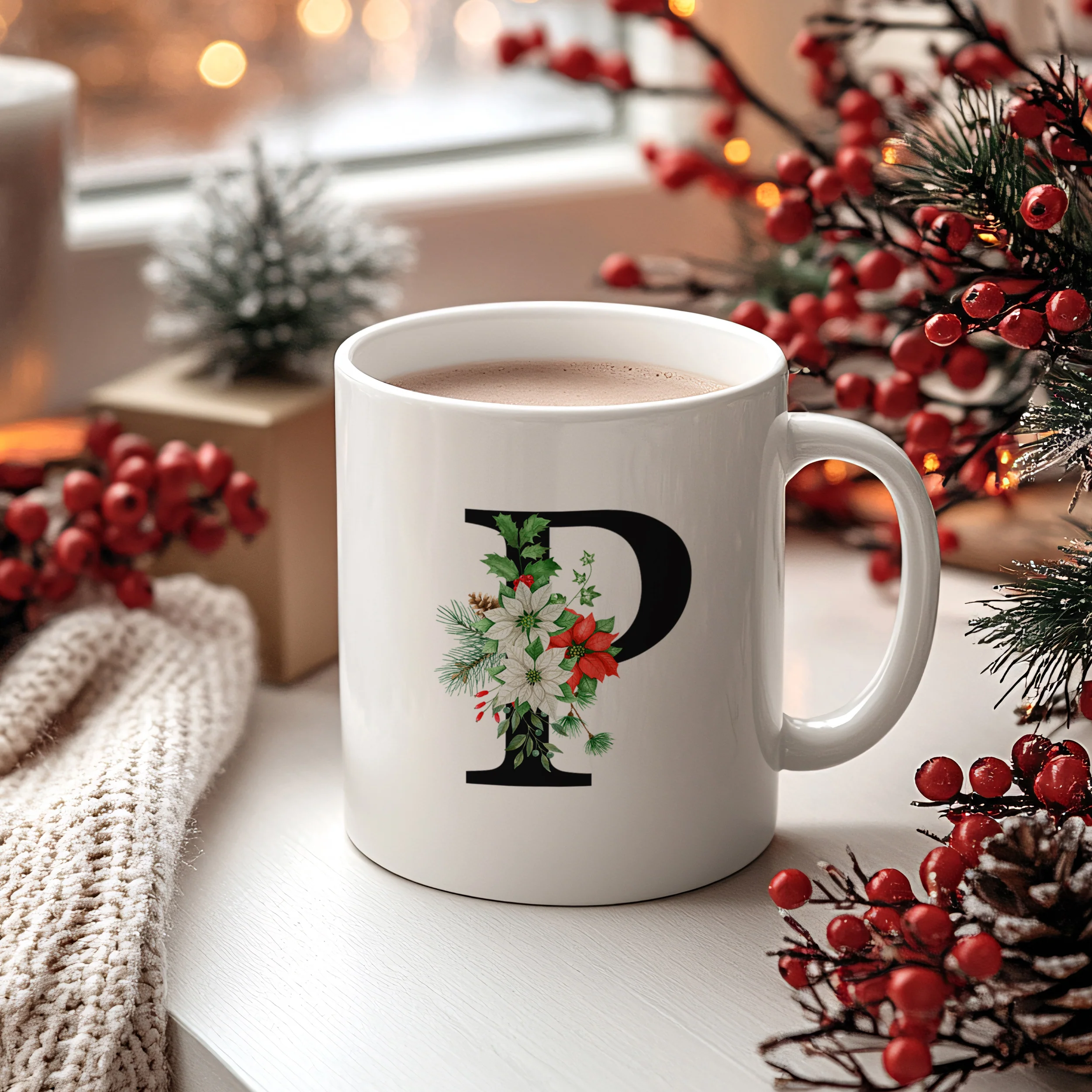 Tasse mit floralem P - Image 2