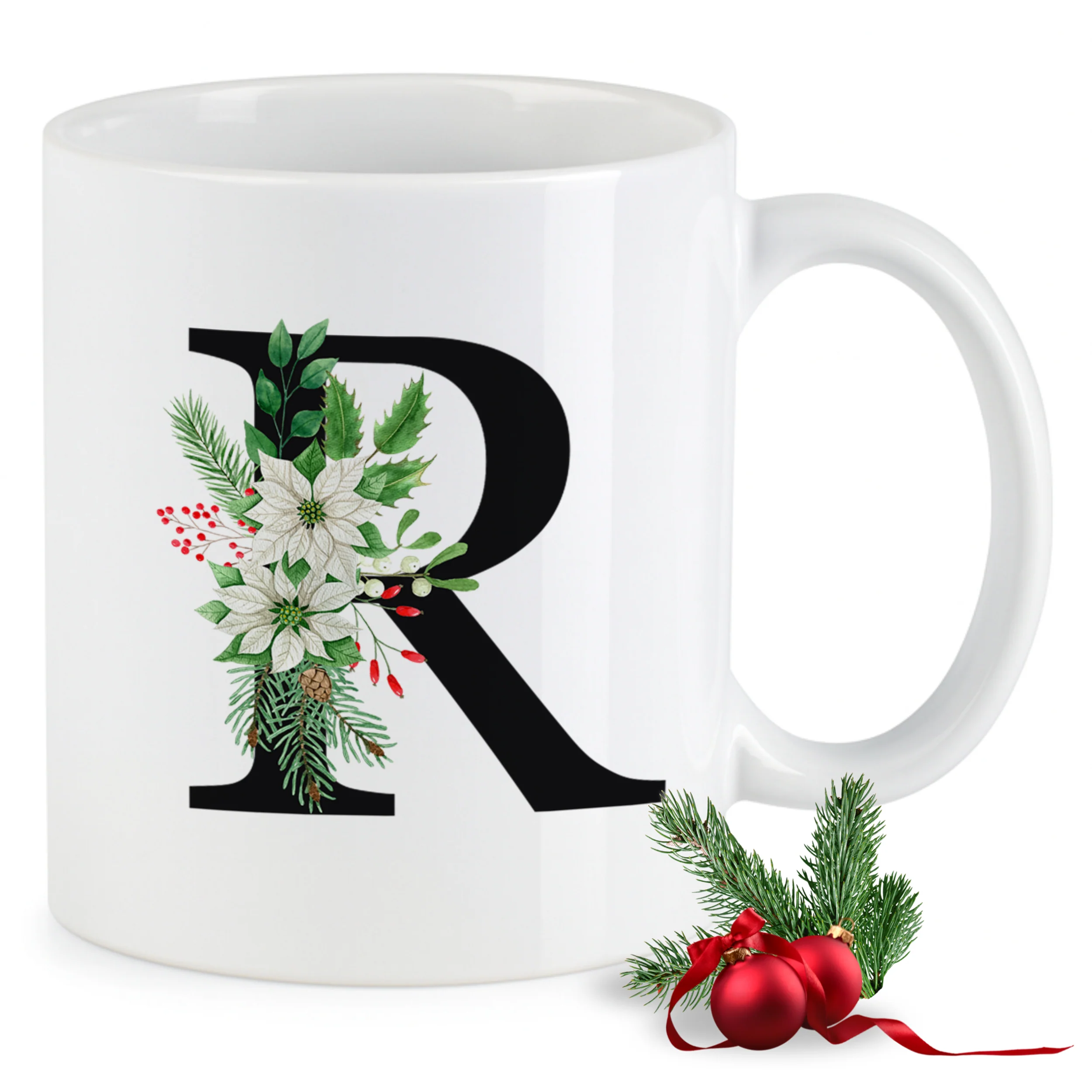 Tasse mit floralem R