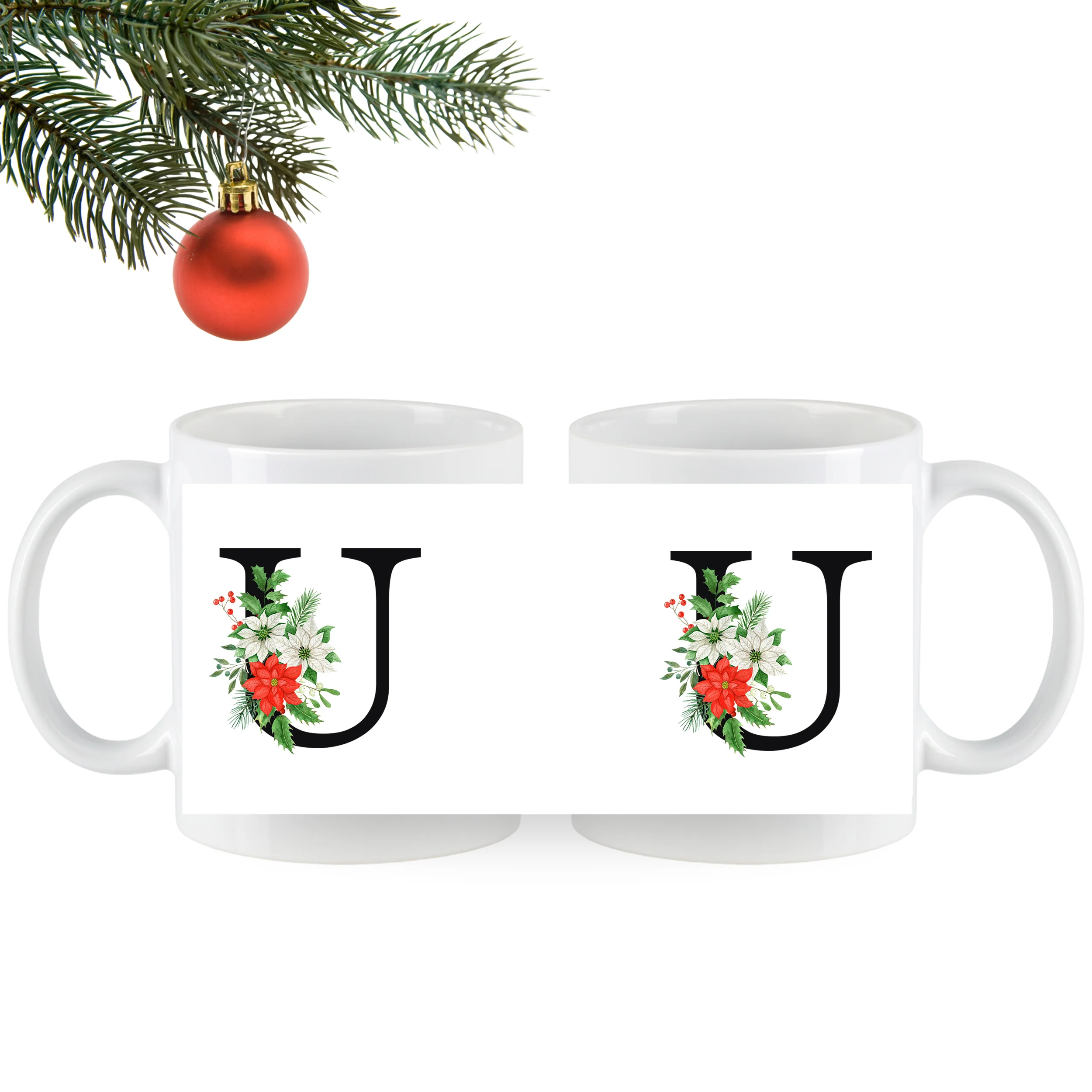 Tasse mit floralem U - Image 4
