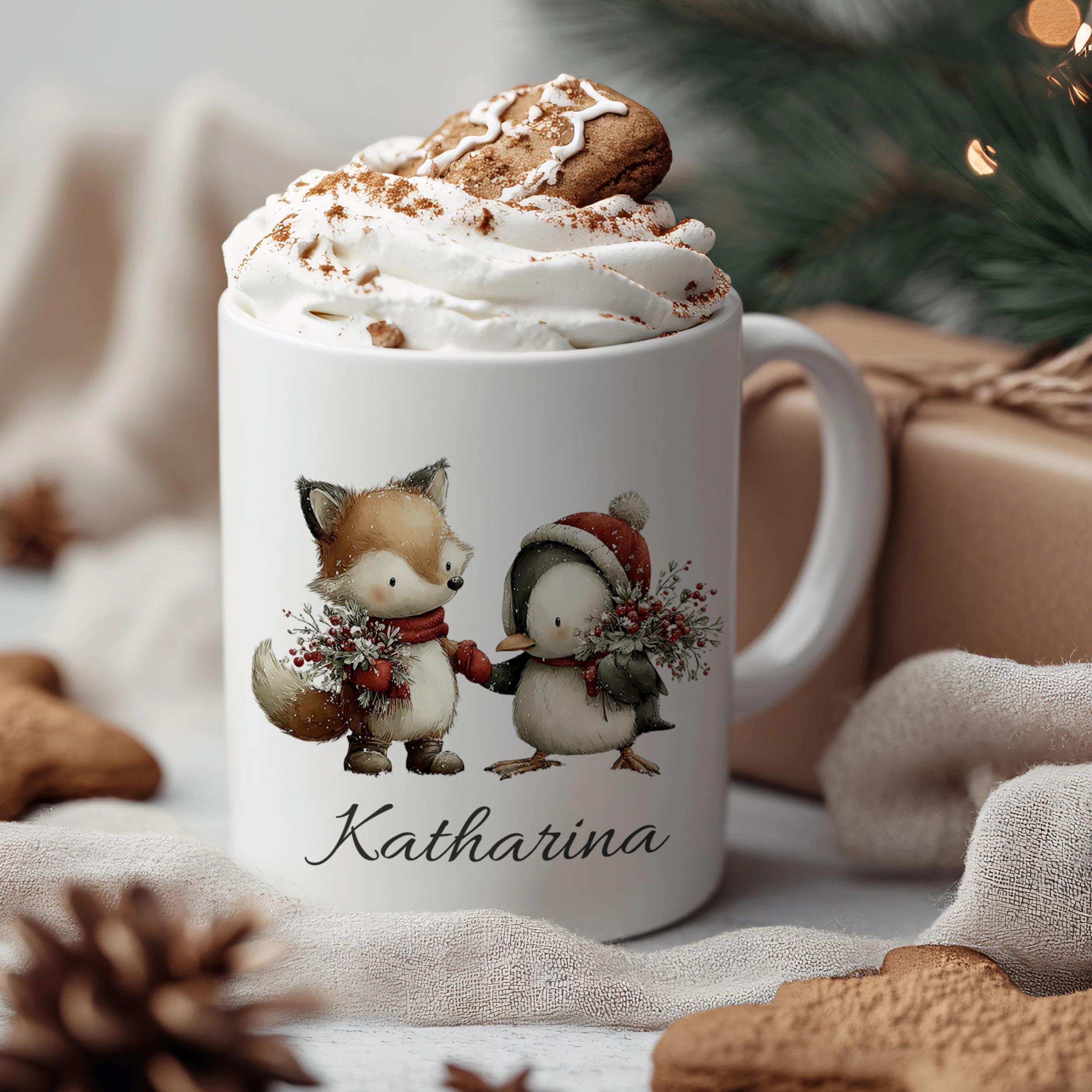 Tasse mit Fuchs und Pinguin - Image 3