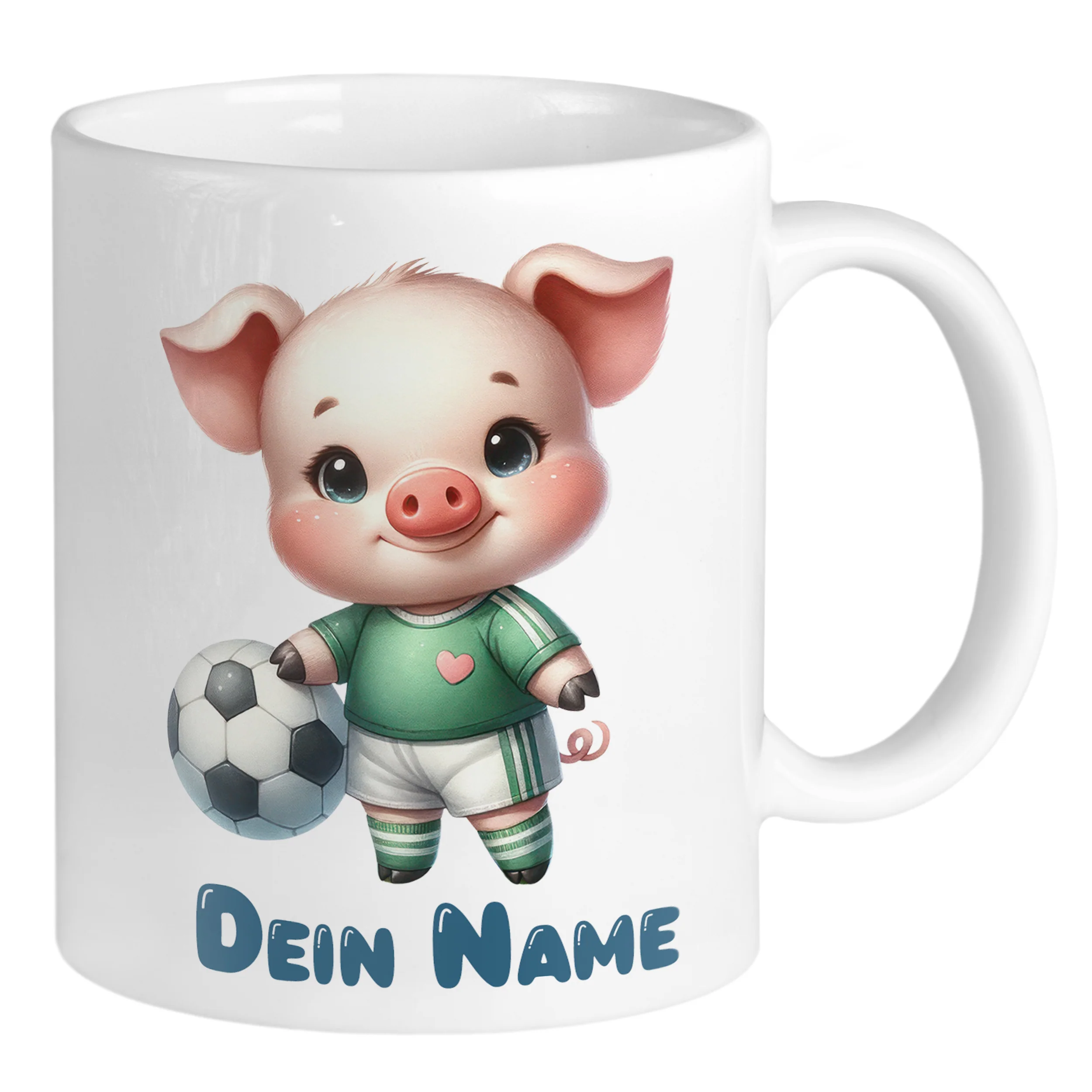 Tasse mit Fußballschwein