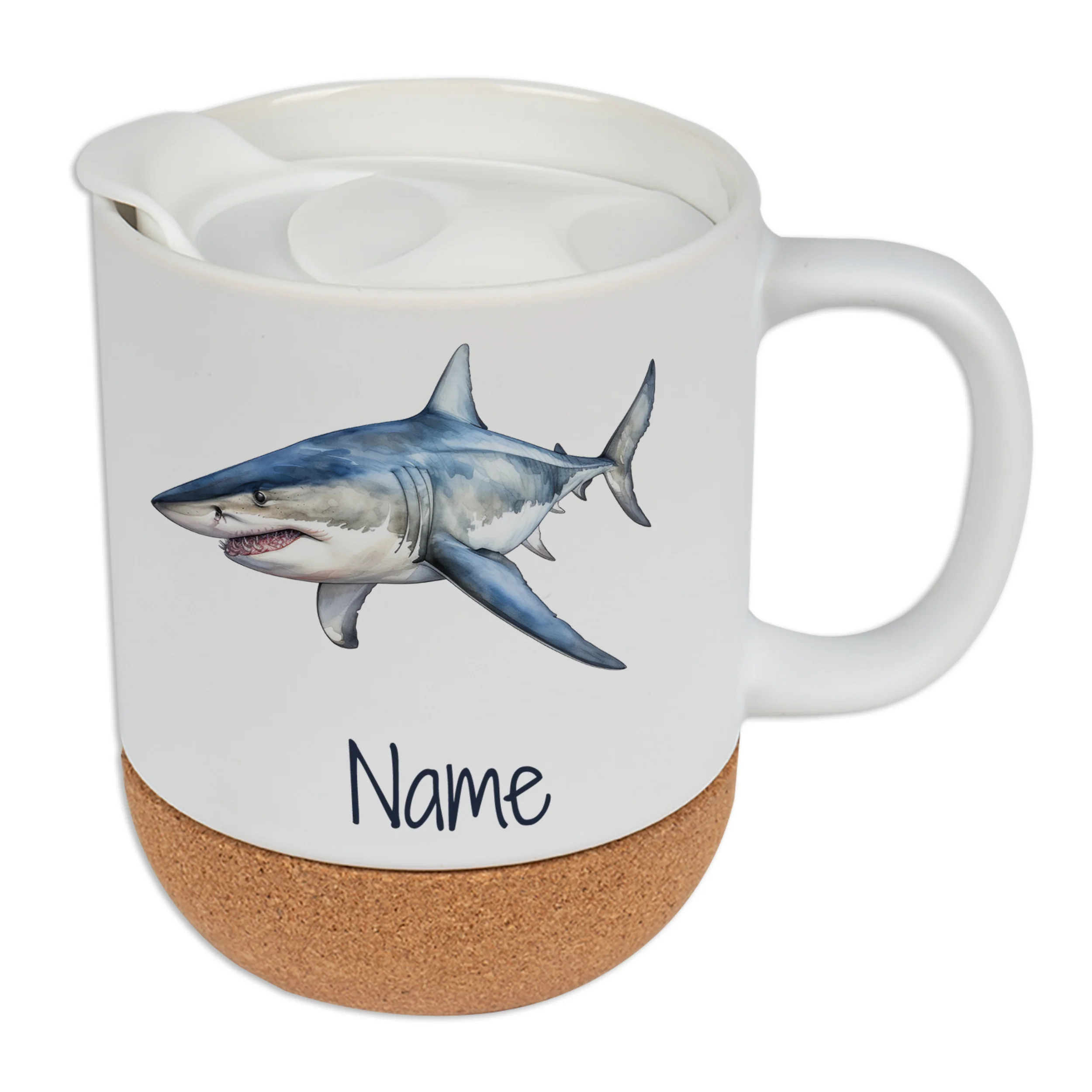 Tasse mit Haifischmotiv