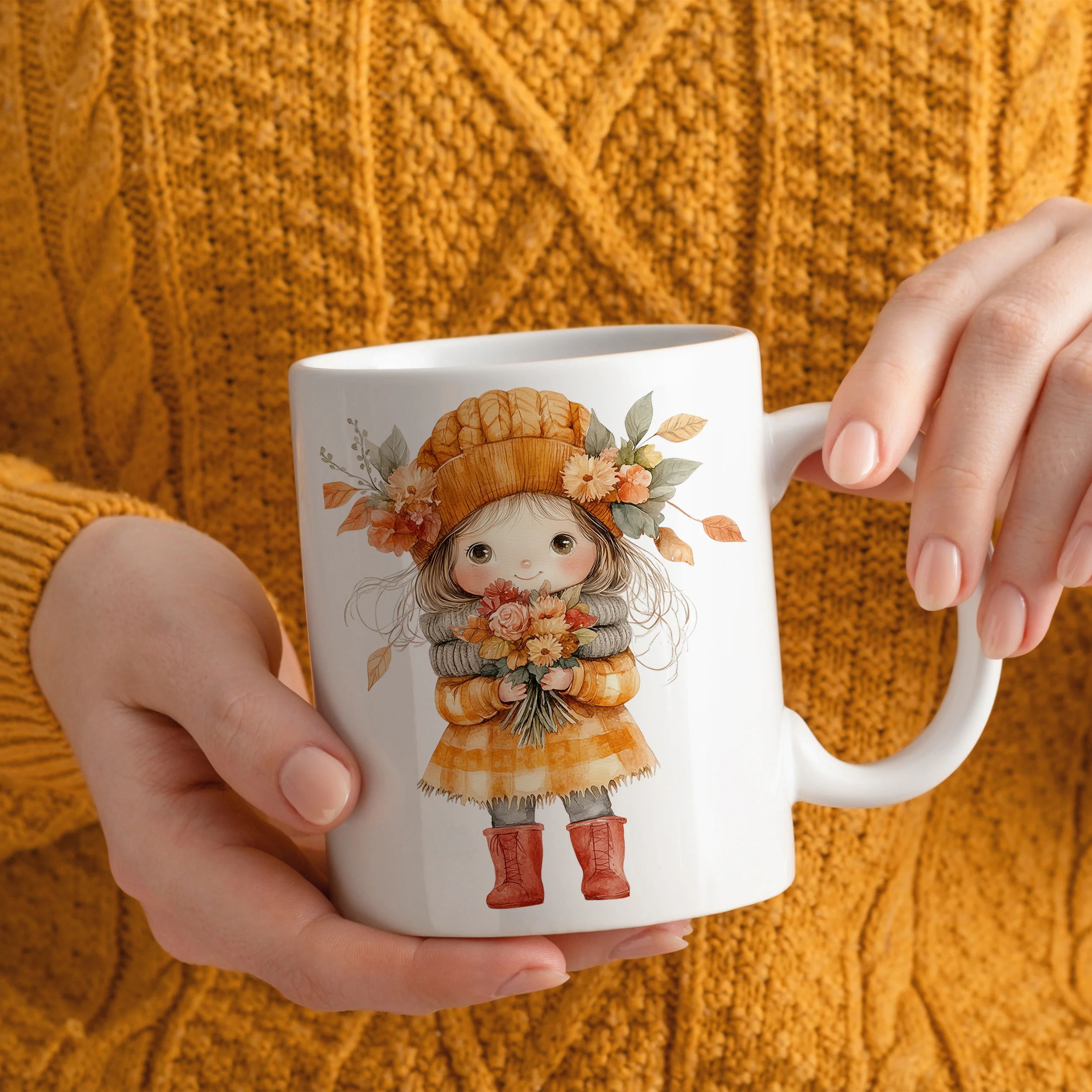 Tasse mit herbstlichem Mädchen - Image 2