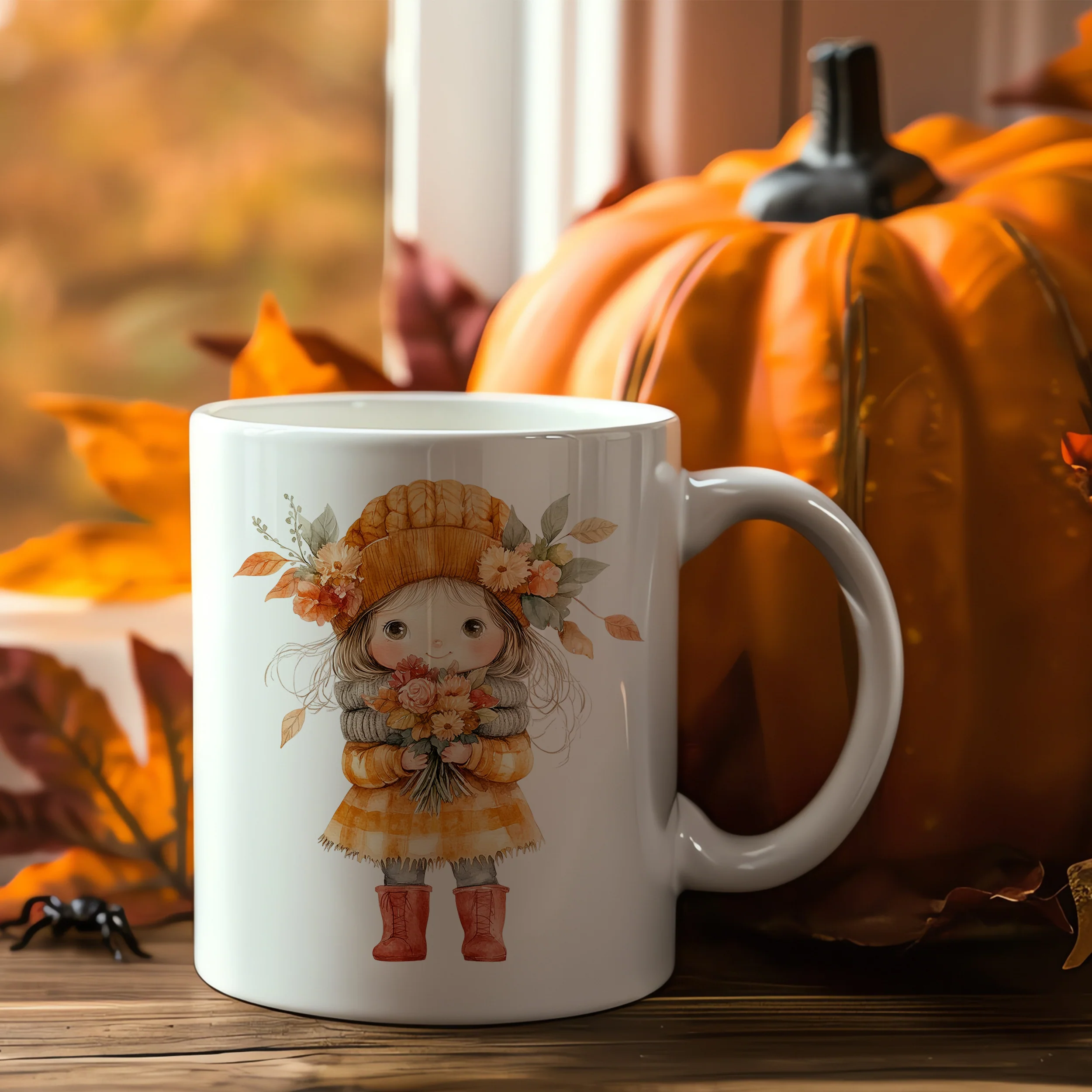 Tasse mit herbstlichem Mädchen - Image 3