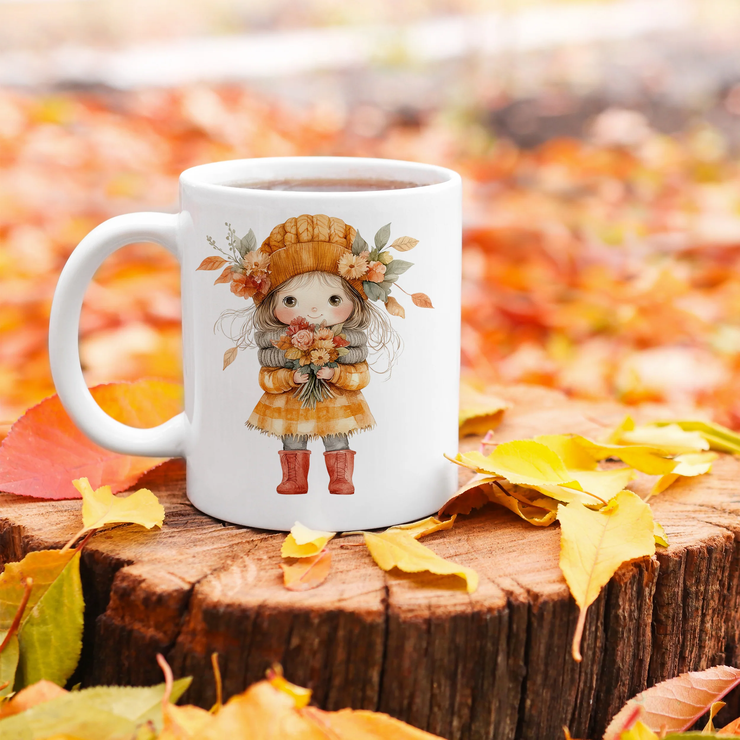 Tasse mit herbstlichem Mädchen - Image 4