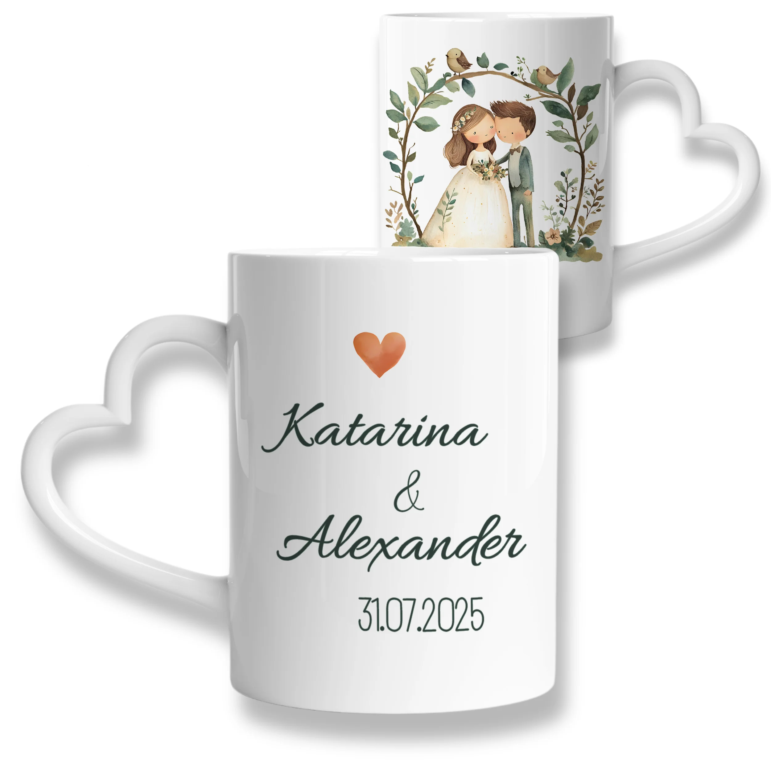 Tasse mit Herzhenkel für unvergessliche Momente