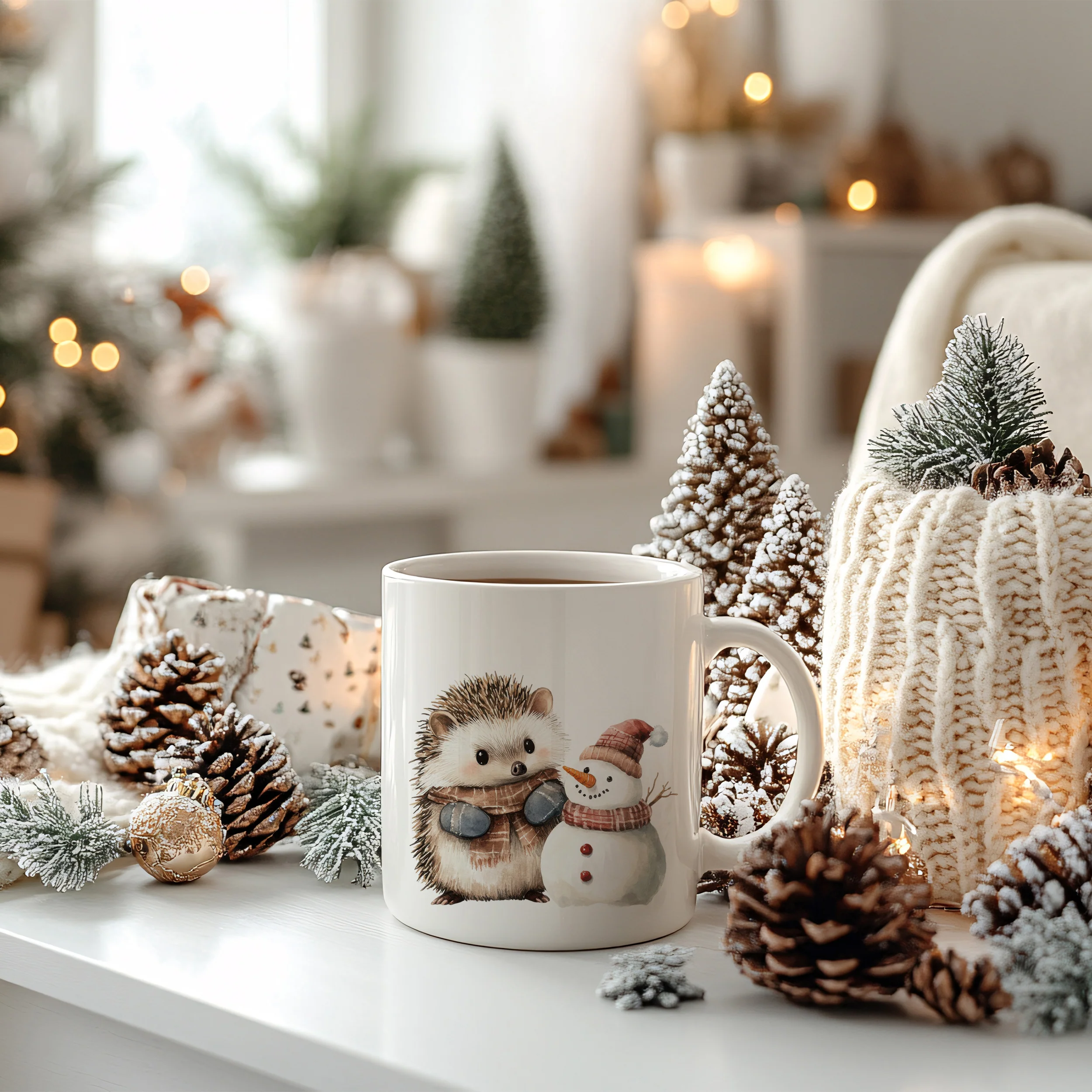 Tasse mit Igel und Schneemann - Image 4
