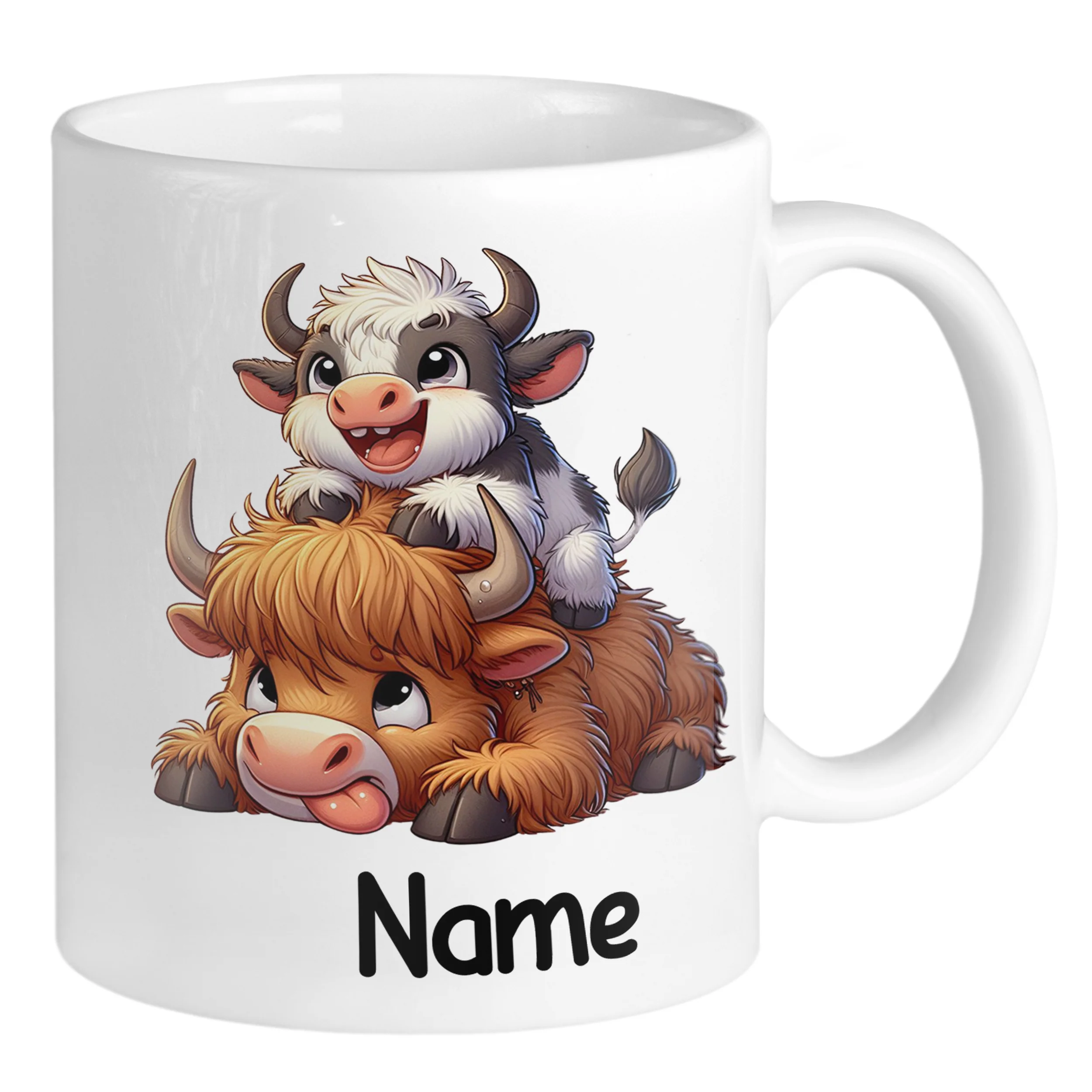 Tasse mit niedlichen Kühen