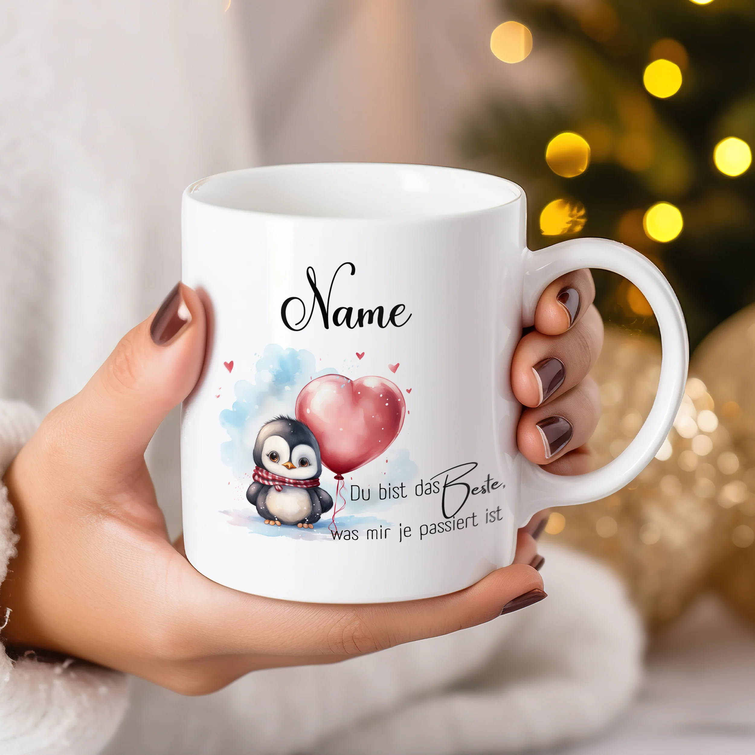 Tasse mit Pinguin und Herz - Für besondere Momente - Image 3