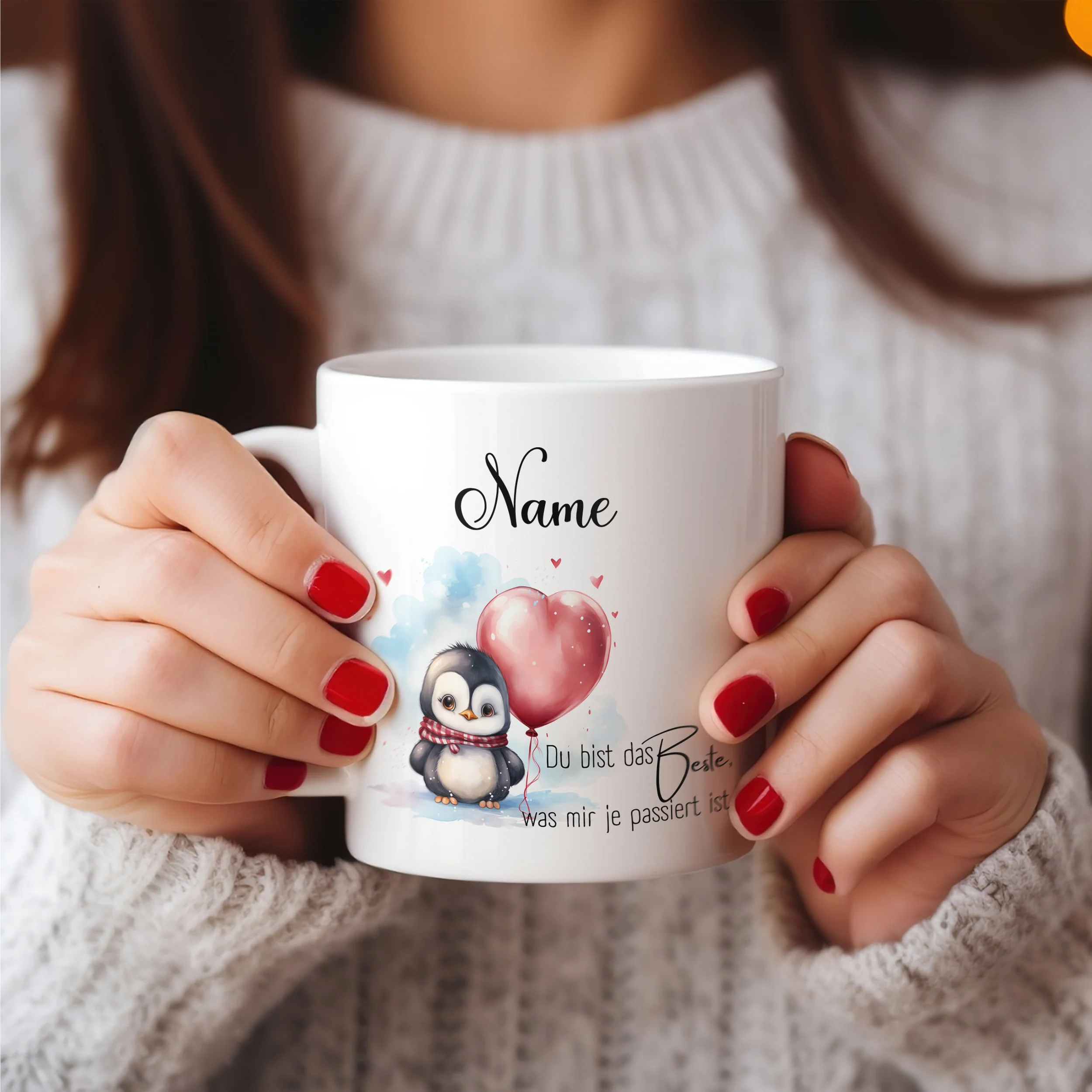 Tasse mit Pinguin und Herz - Für besondere Momente - Image 4