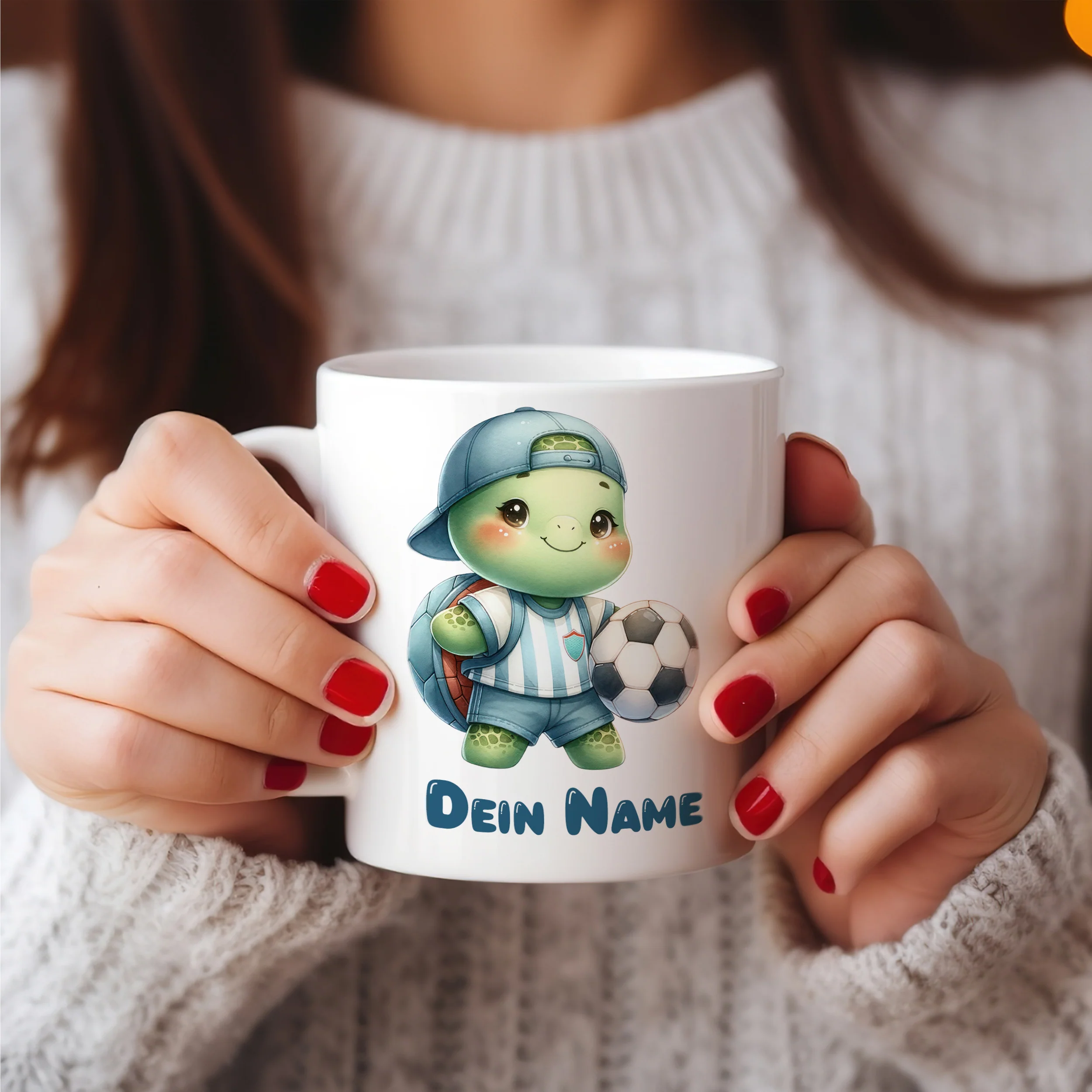 Tasse mit süßer Fußball-Schildkröte - Image 4