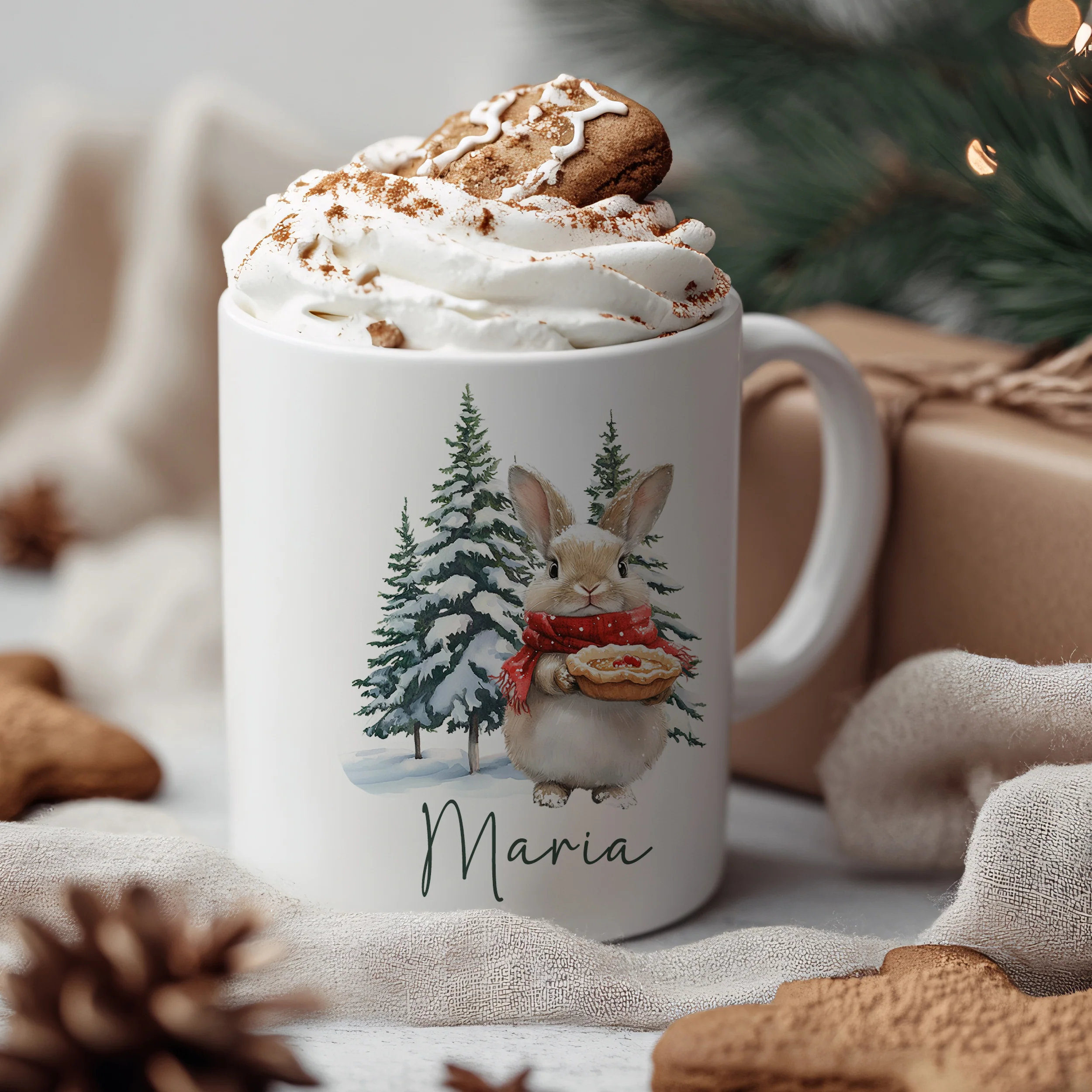 Tasse mit Weihnachtskaninchen - Image 3