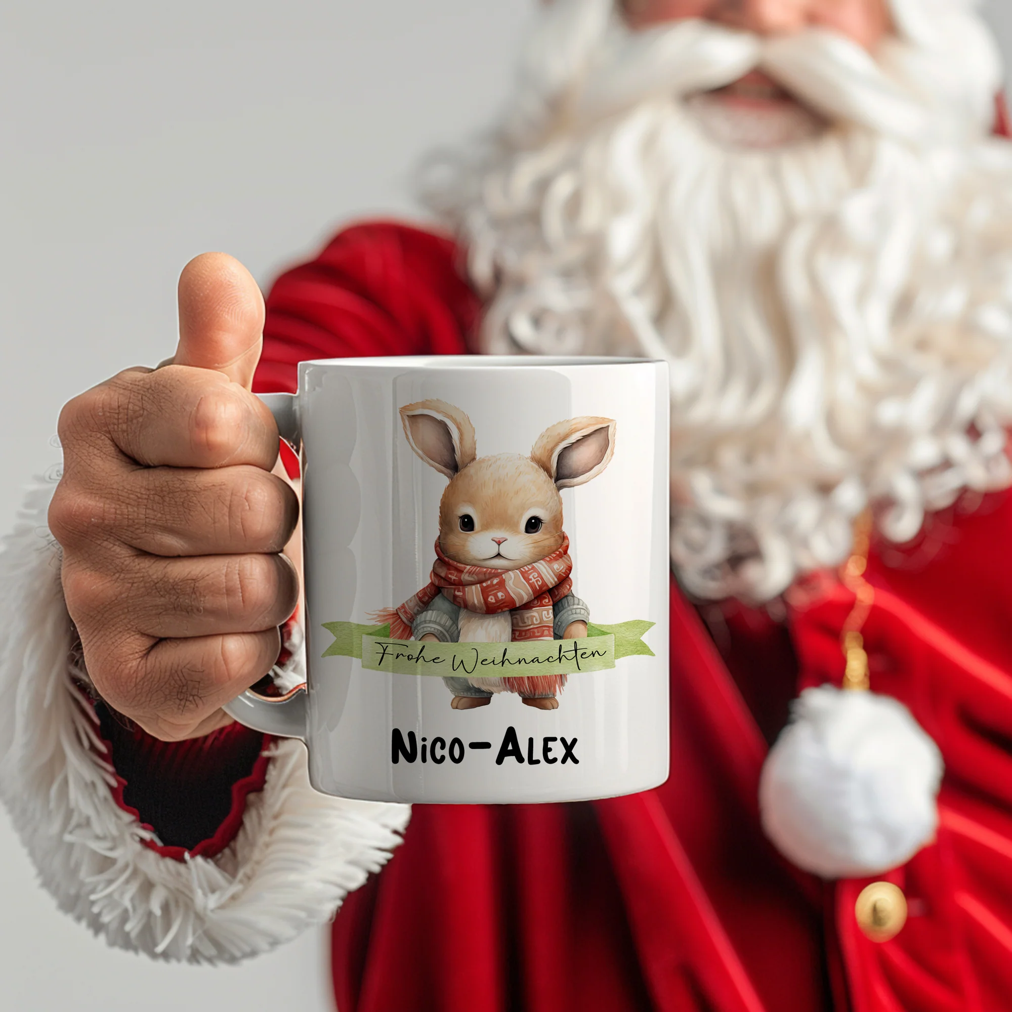Tasse mit Weihnachtskaninchen - Image 2