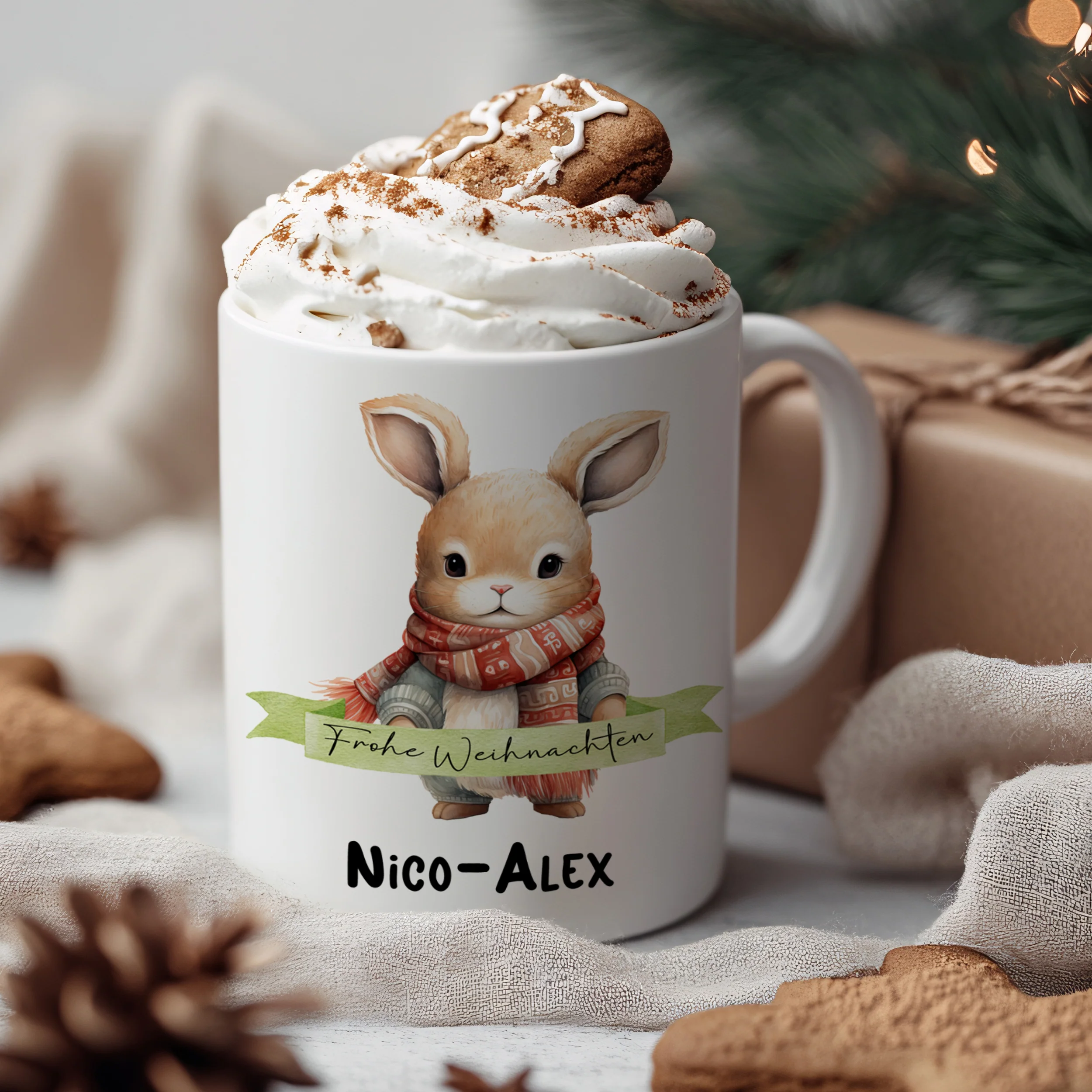 Tasse mit Weihnachtskaninchen - Image 3