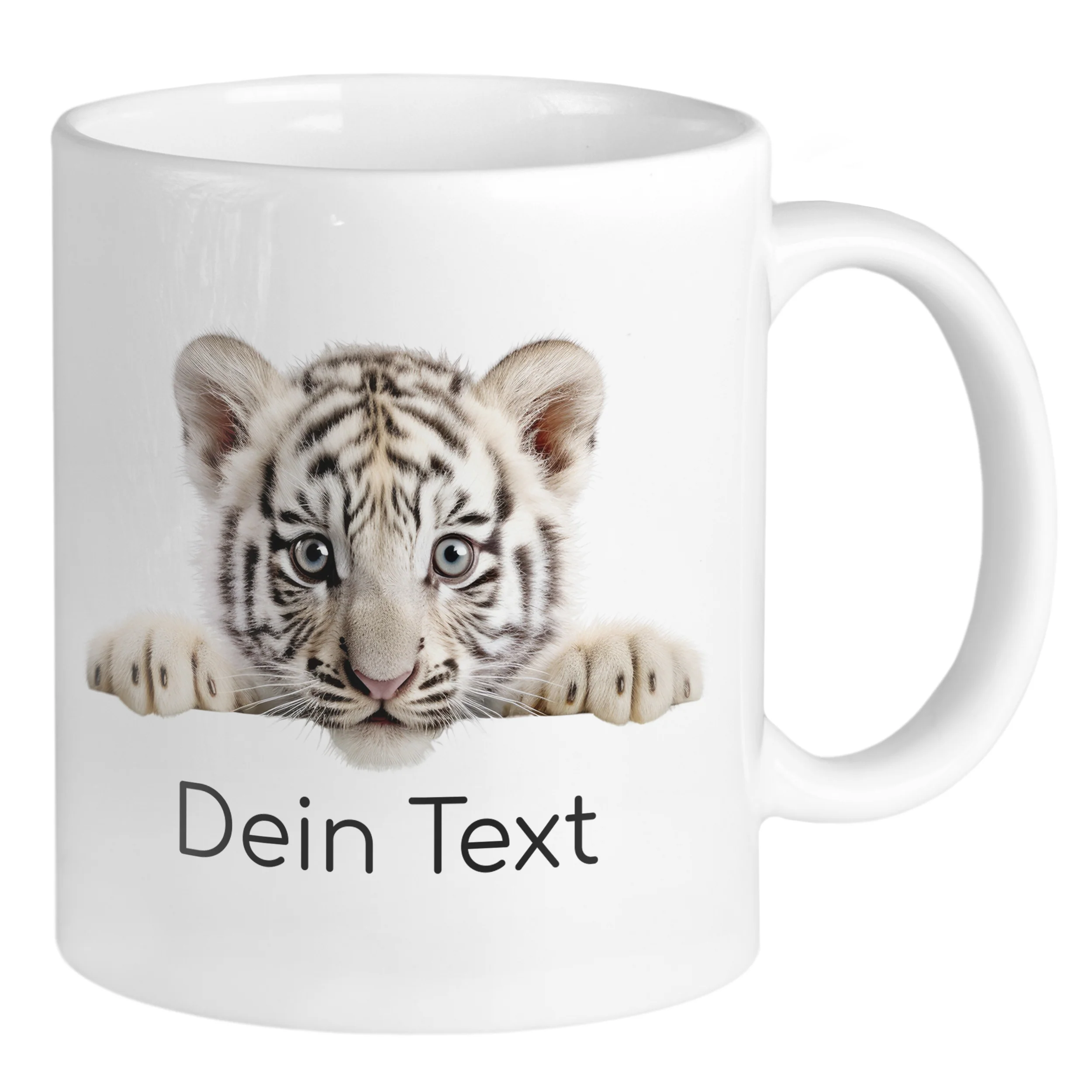 Tasse mit weißem Tiger