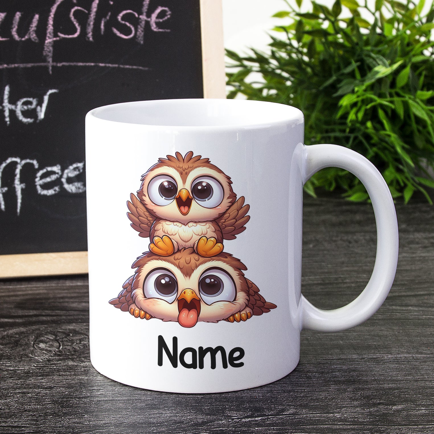Tasse mit zwei süßen Eulen - Image 2