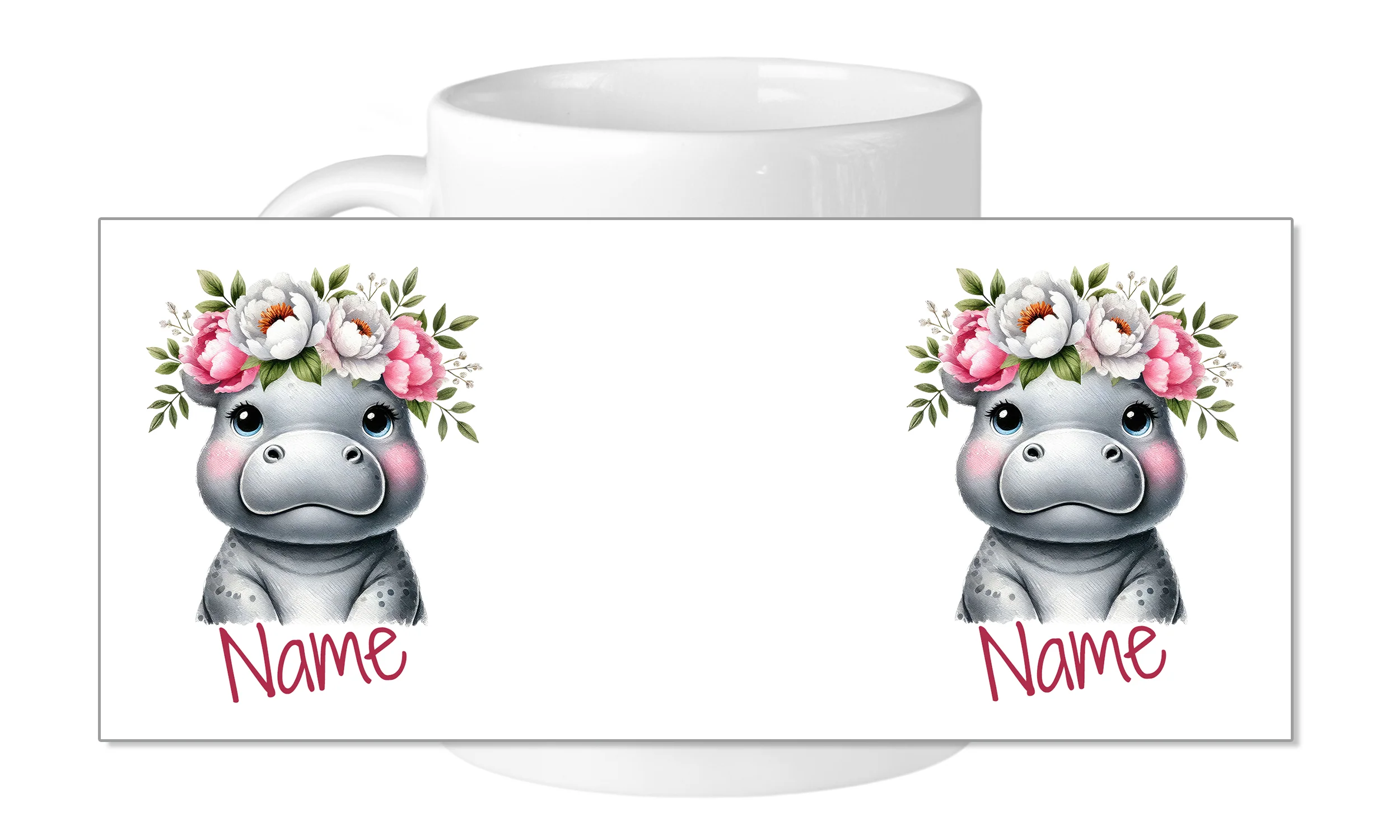 Tasse Nilpferd mit Blumenkranz - Image 5