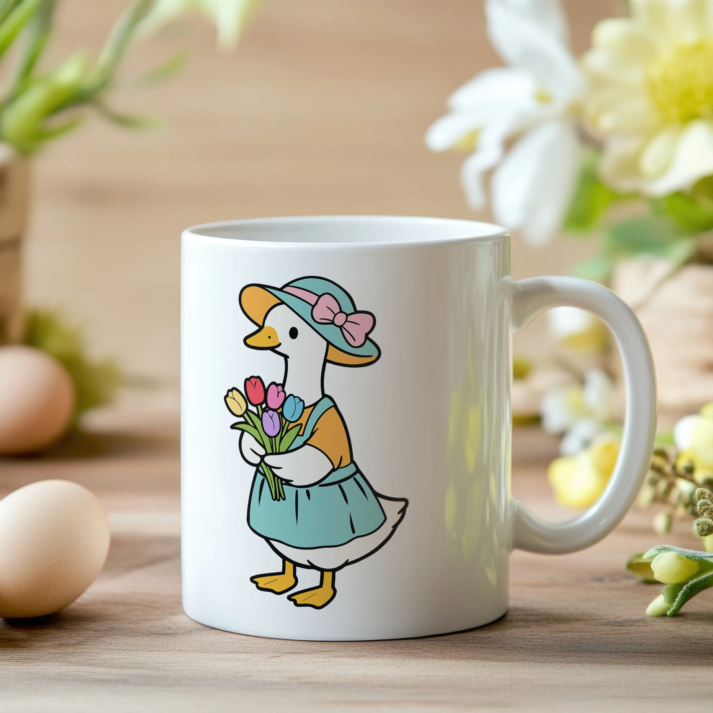 Tasse Ostern mit Ente und Blumen - Image 2