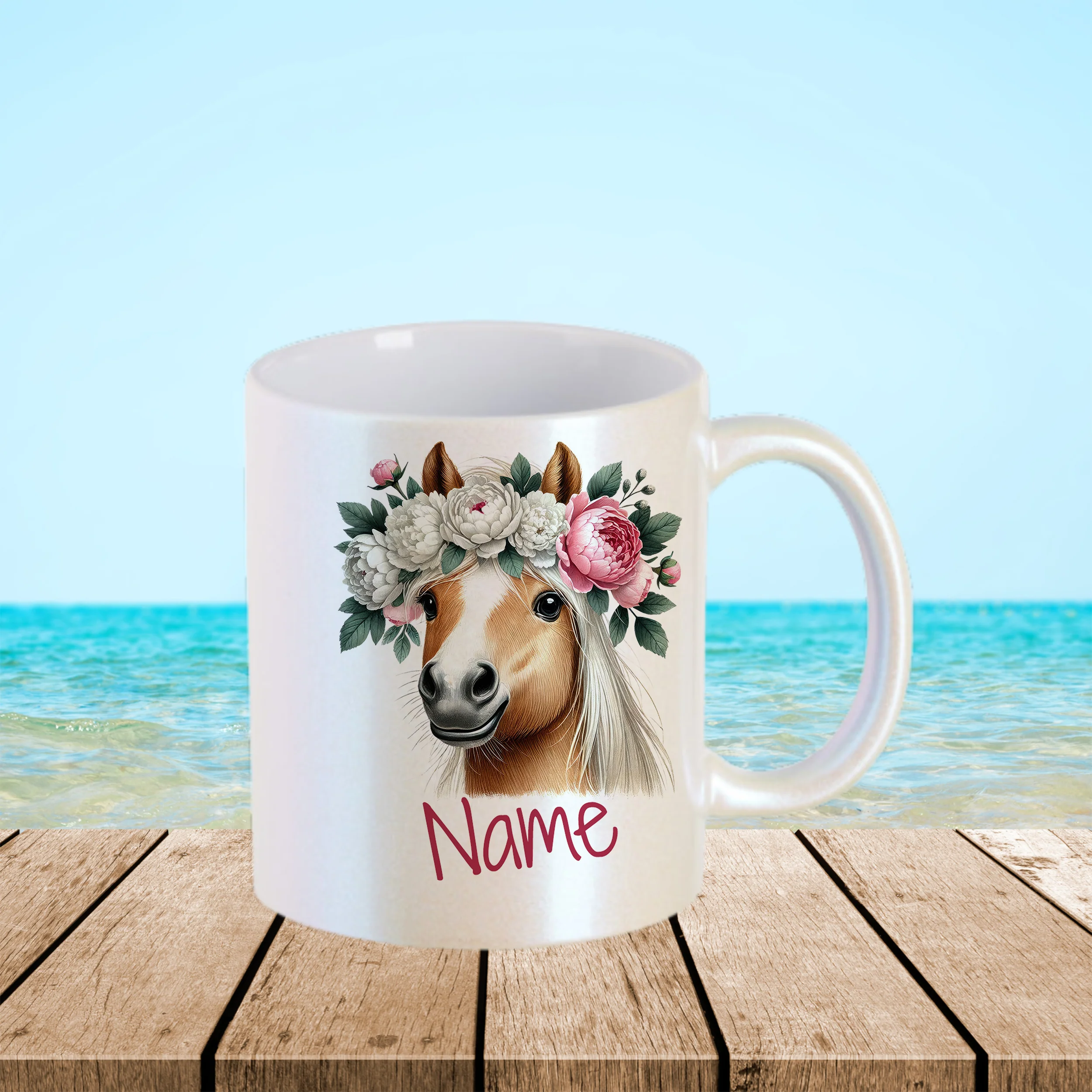 Tasse Pferd mit Blumen - Image 3