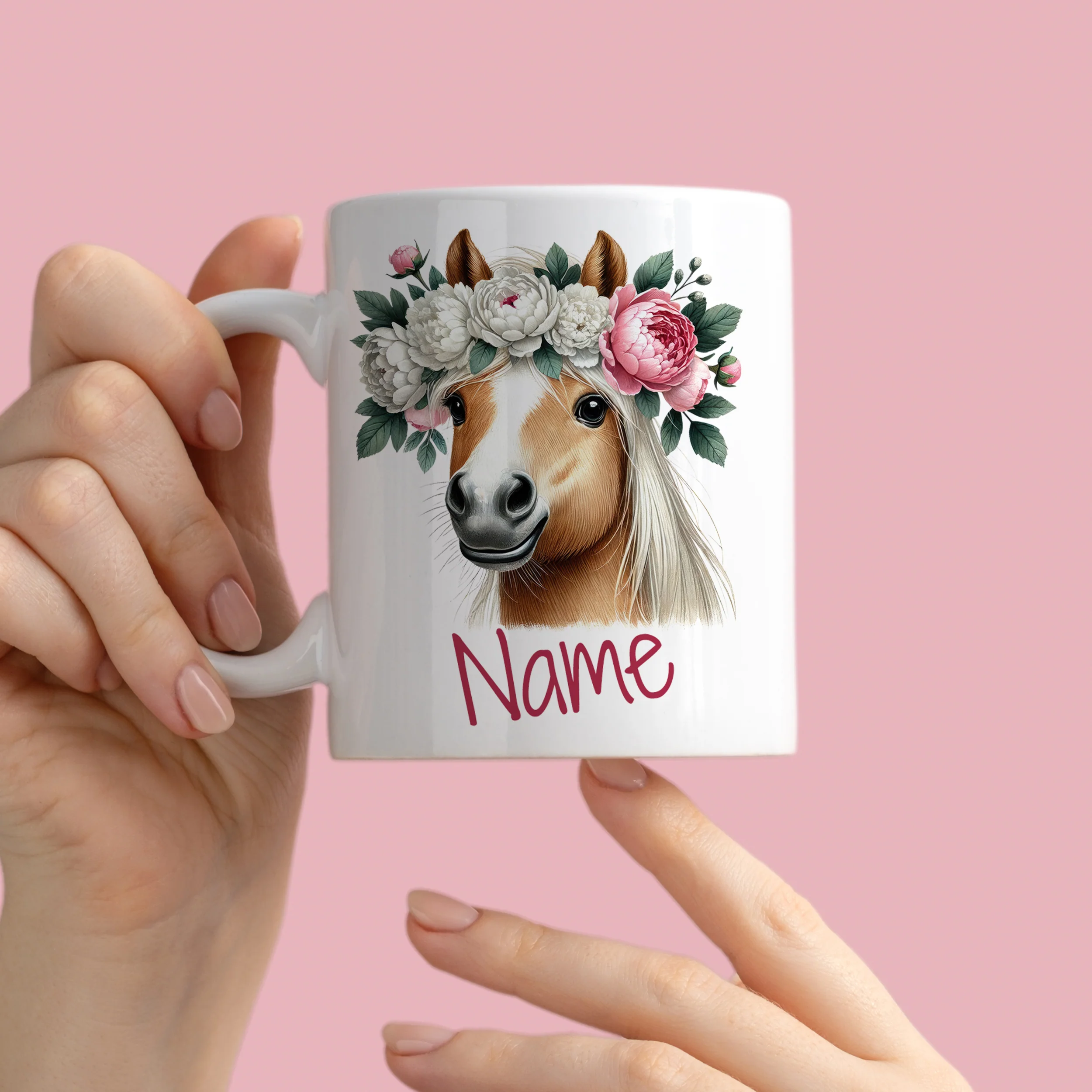 Tasse Pferd mit Blumenkranz - Image 3