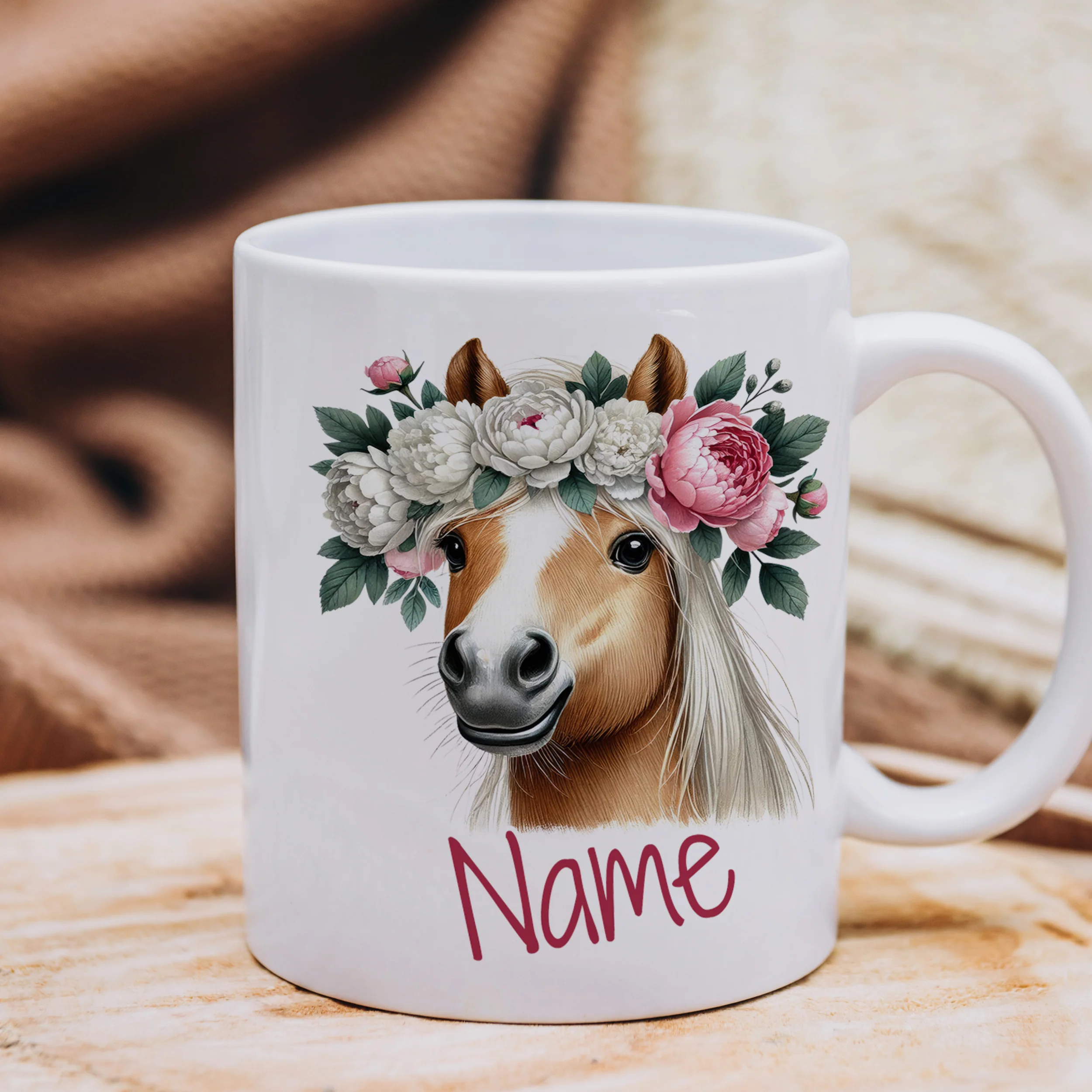 Tasse Pferd mit Blumenkranz - Image 4