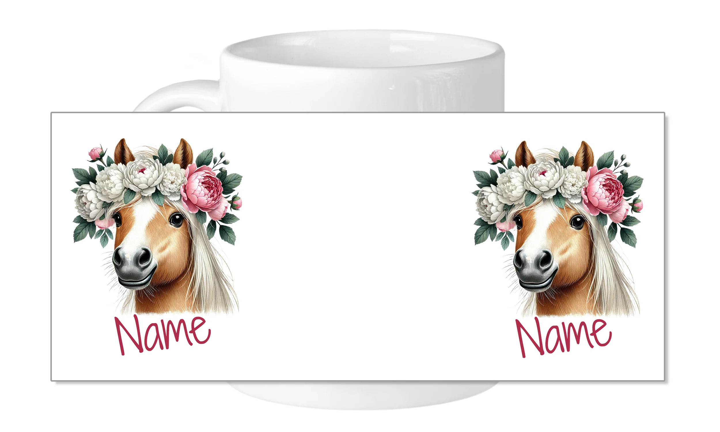 Tasse Pferd mit Blumenkranz - Image 5