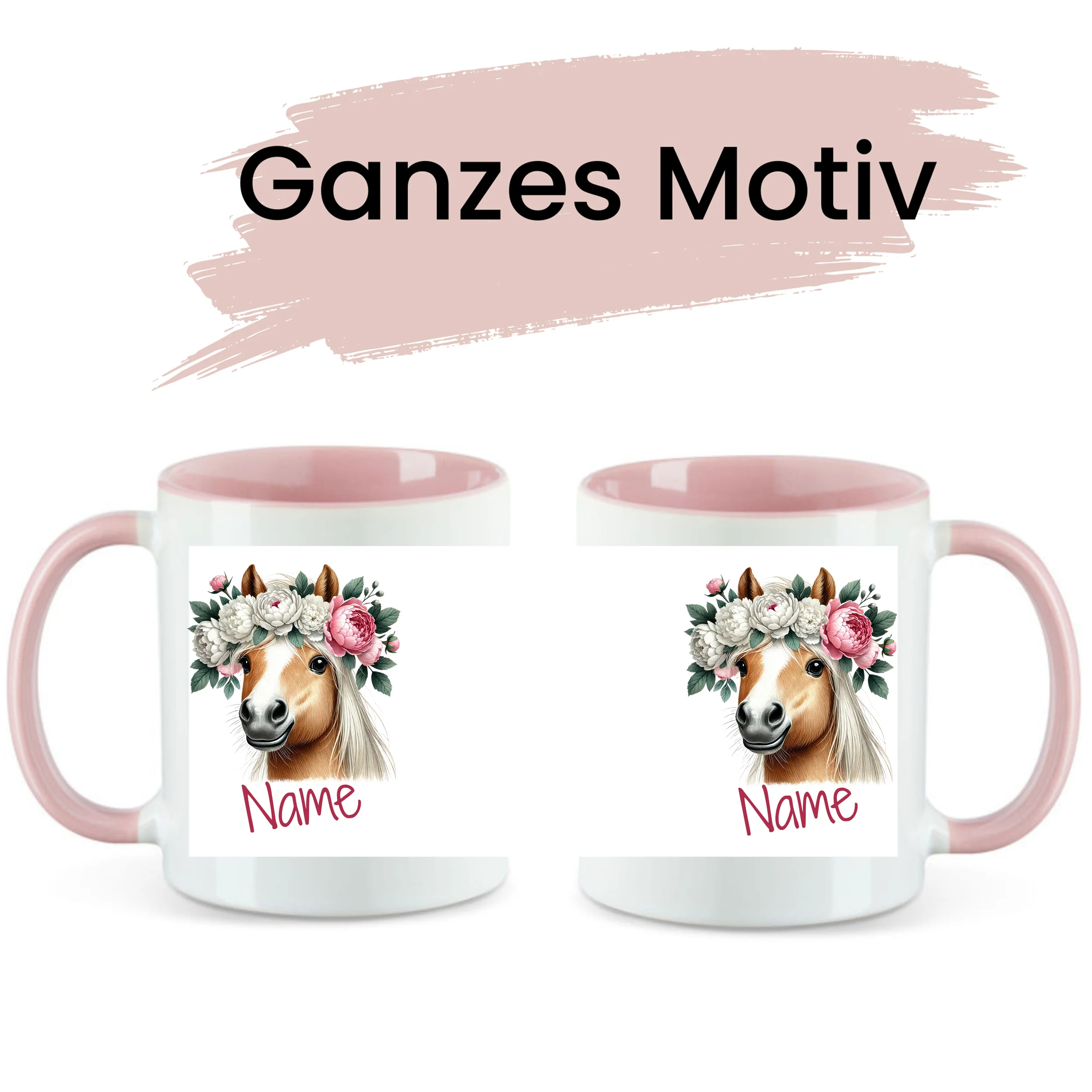 Tasse Pferd mit Blumenkranz - Image 2