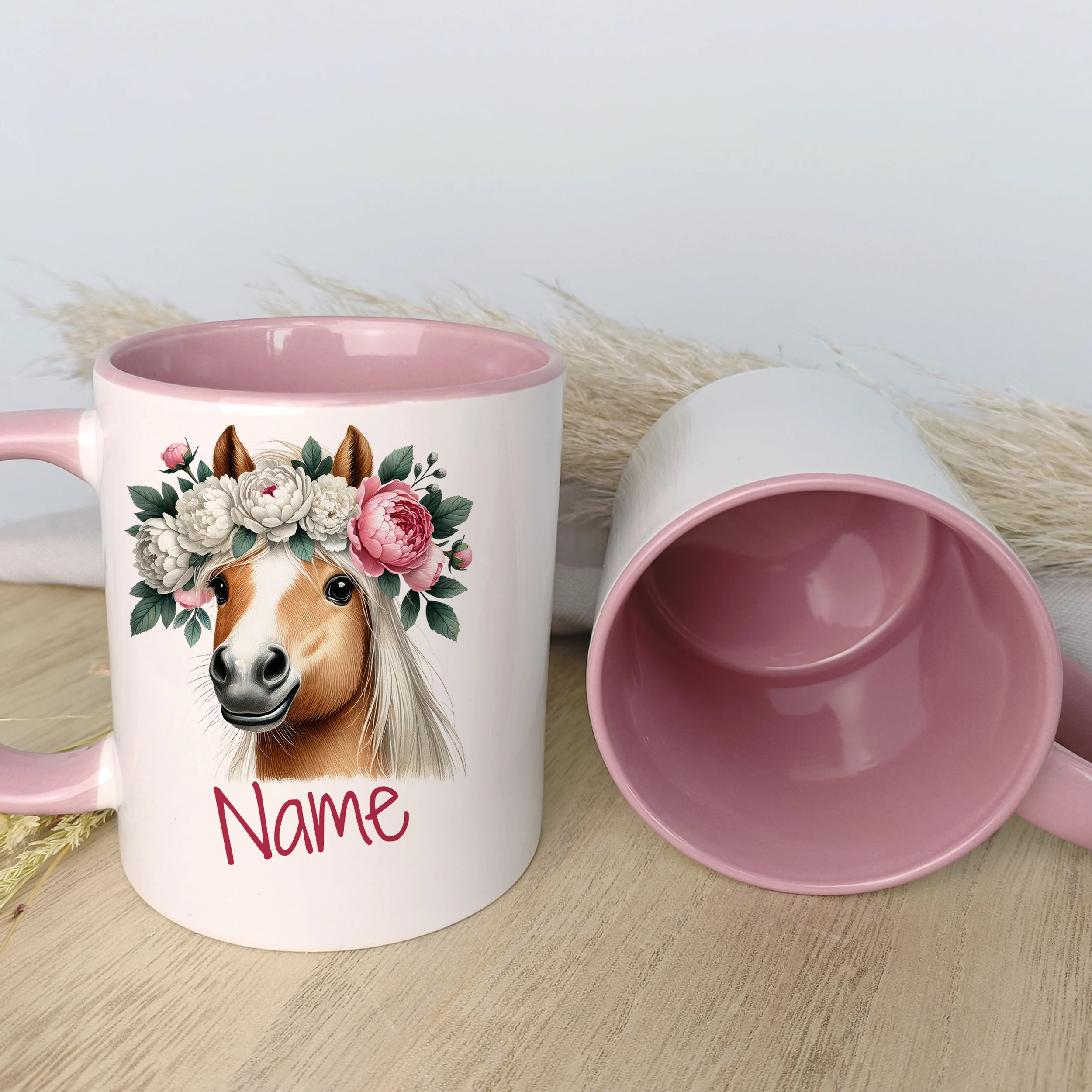 Tasse Pferd mit Blumenkranz - Image 3