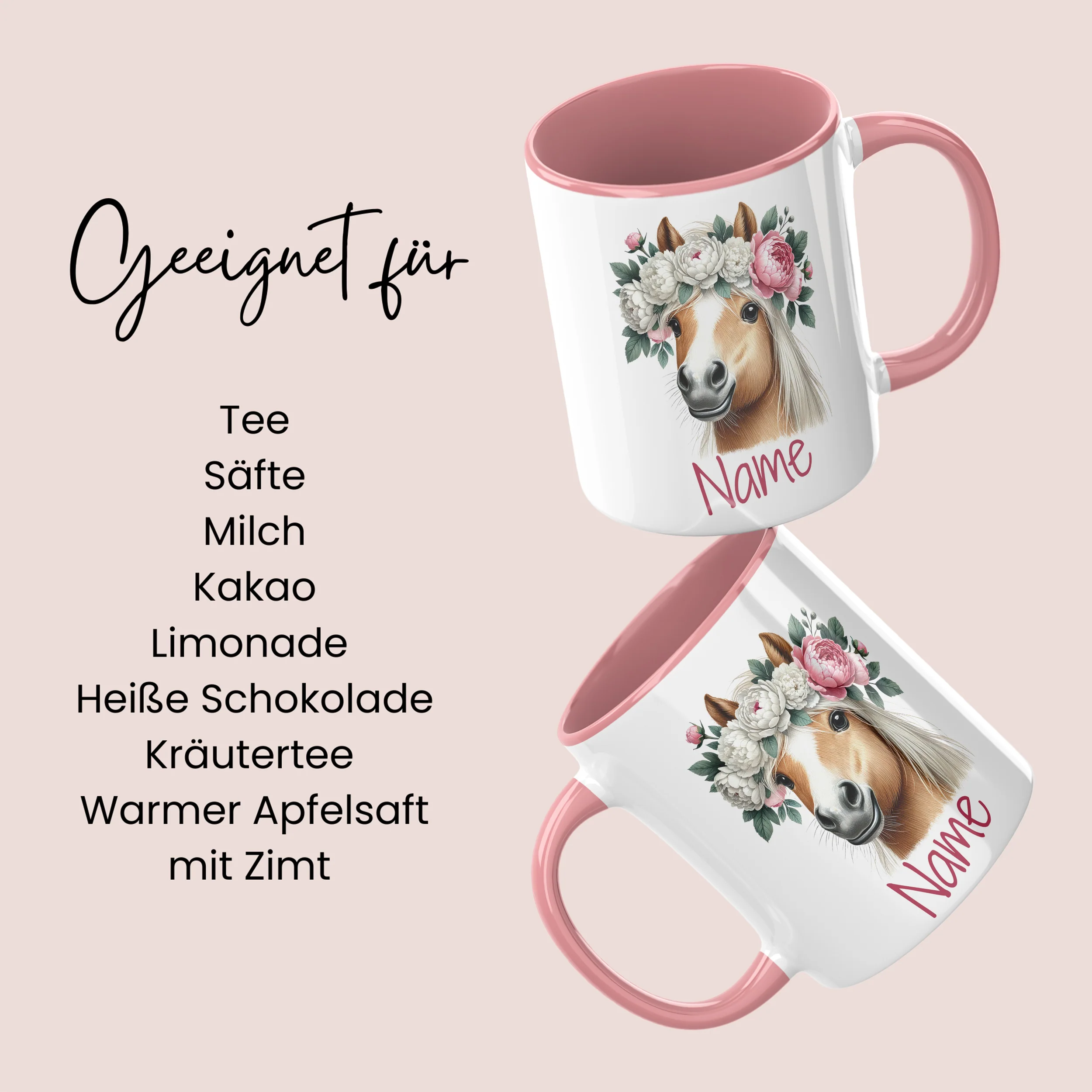 Tasse Pferd mit Blumenkranz - Image 6
