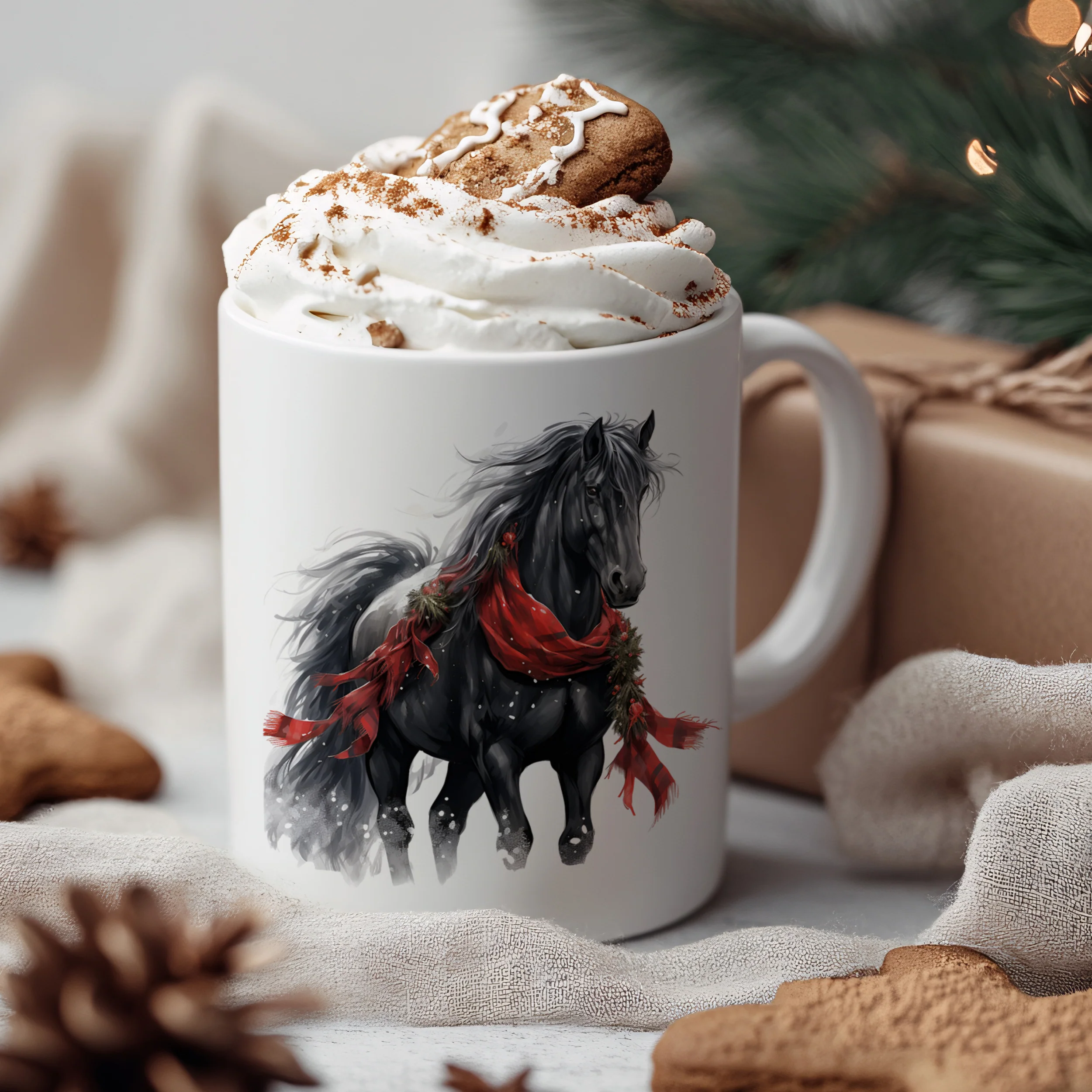 Tasse Pferd mit rotem Schal - Image 3