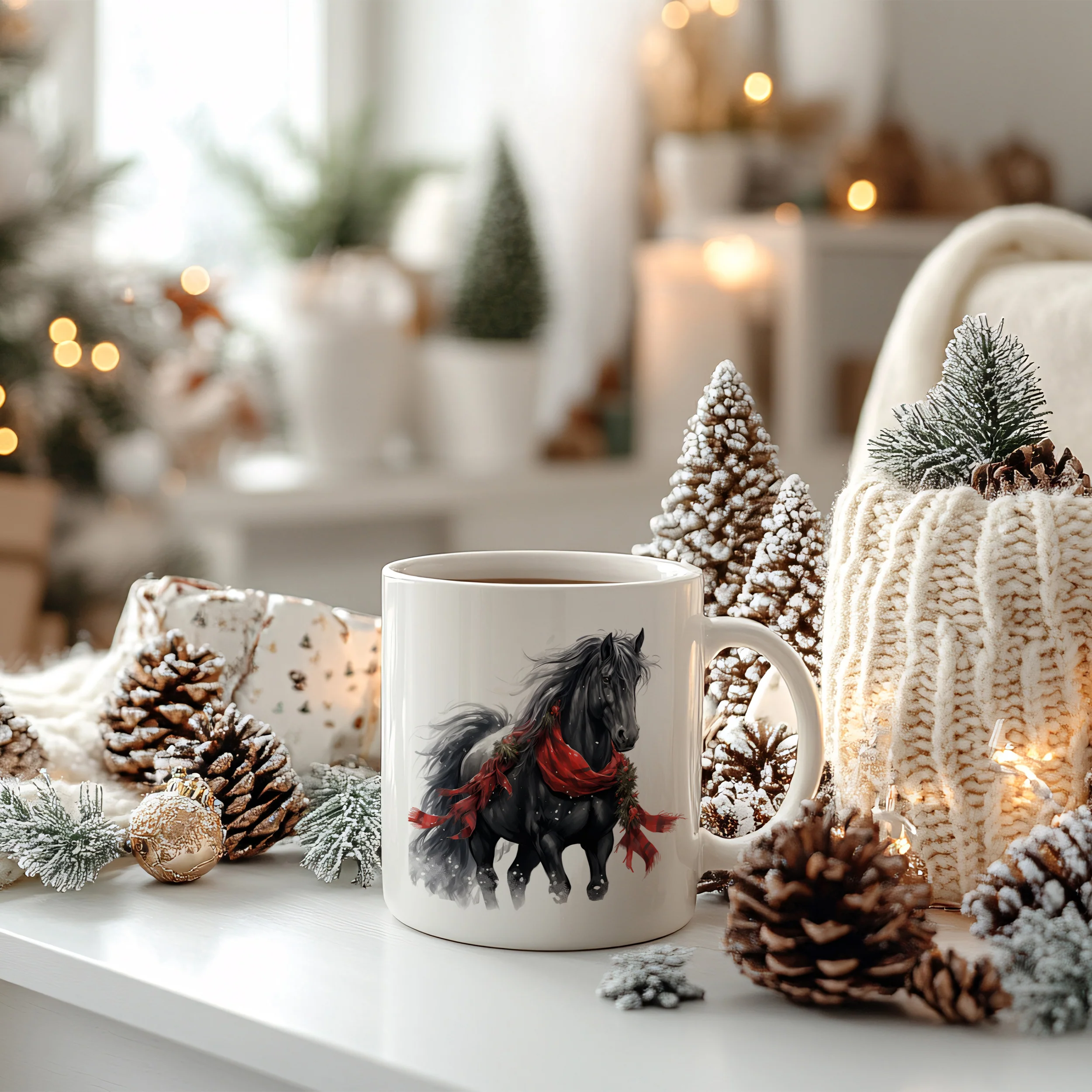 Tasse Pferd mit rotem Schal - Image 4