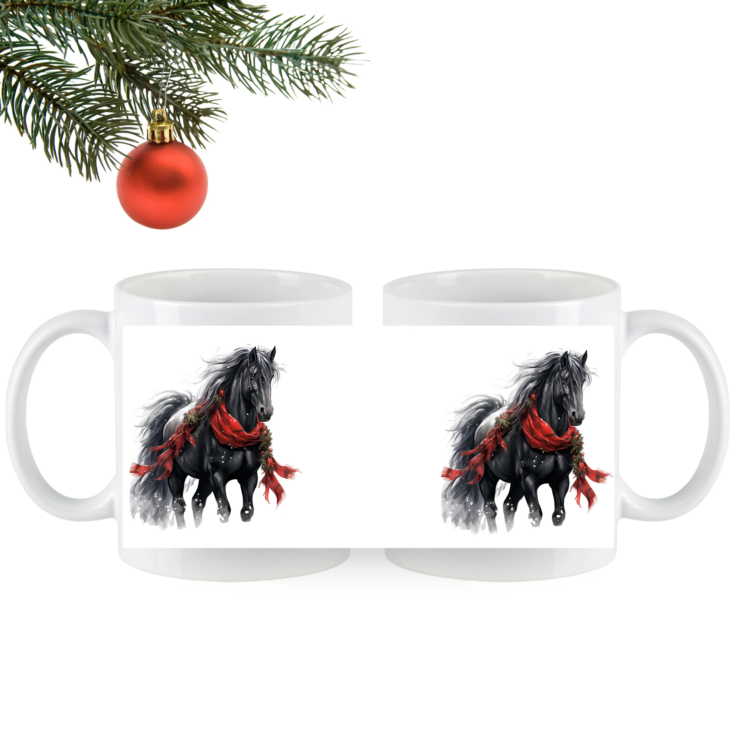 Tasse Pferd mit rotem Schal - Image 5