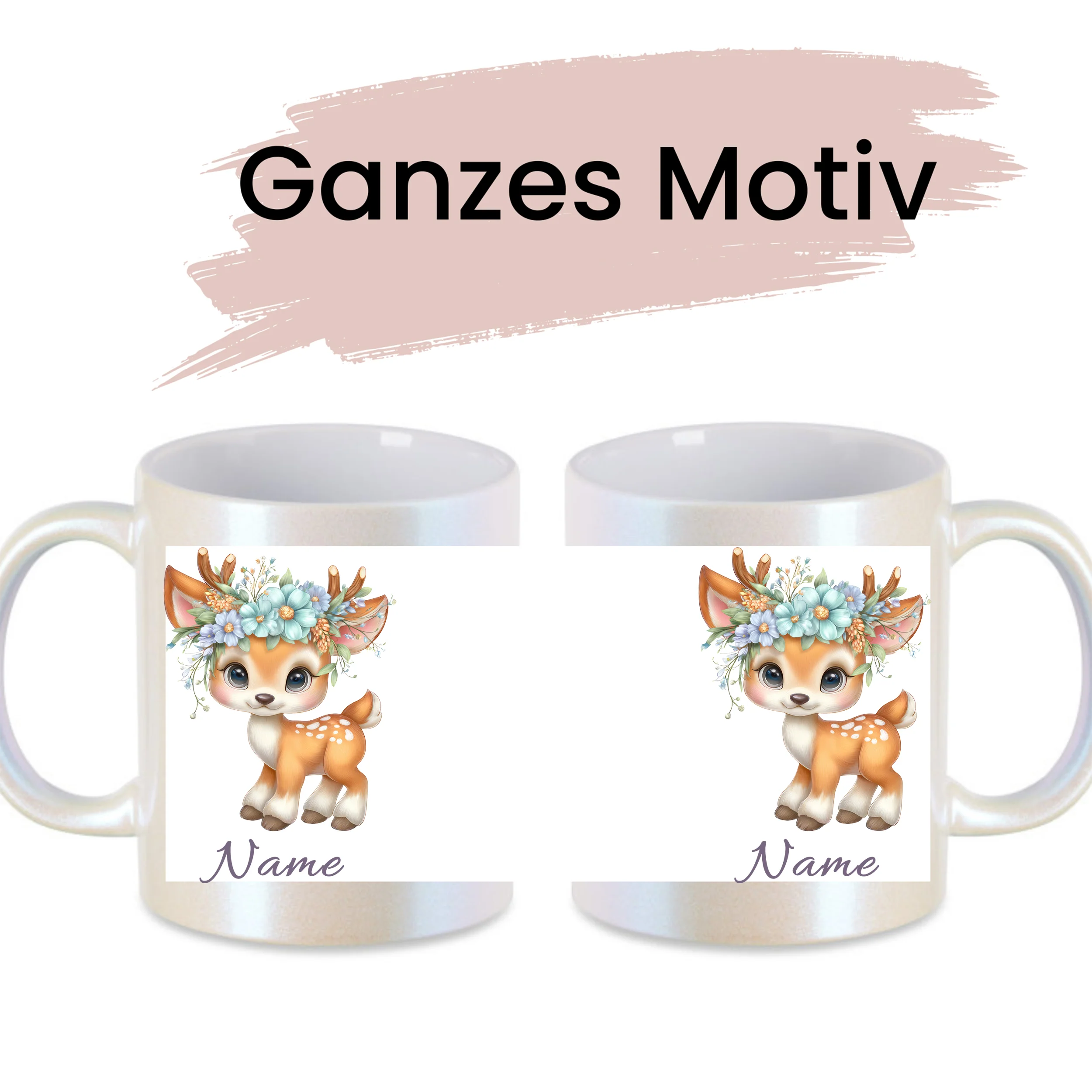 Tasse Reh mit Blumenkranz - Image 2
