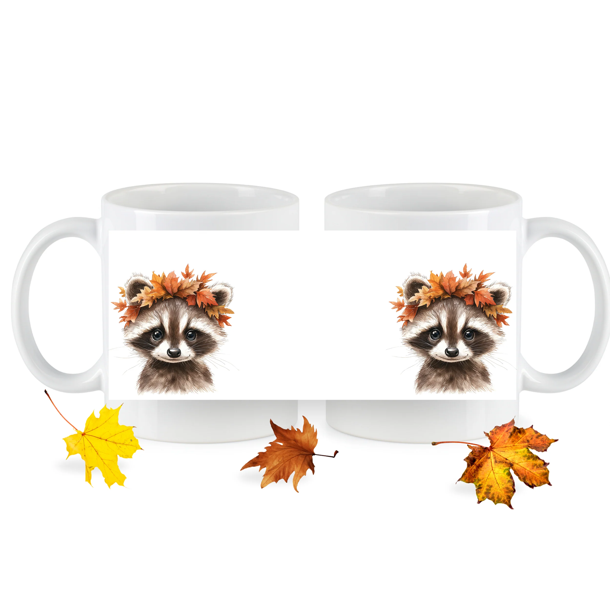 Tasse Waschbär mit Herbstlaub - Image 5