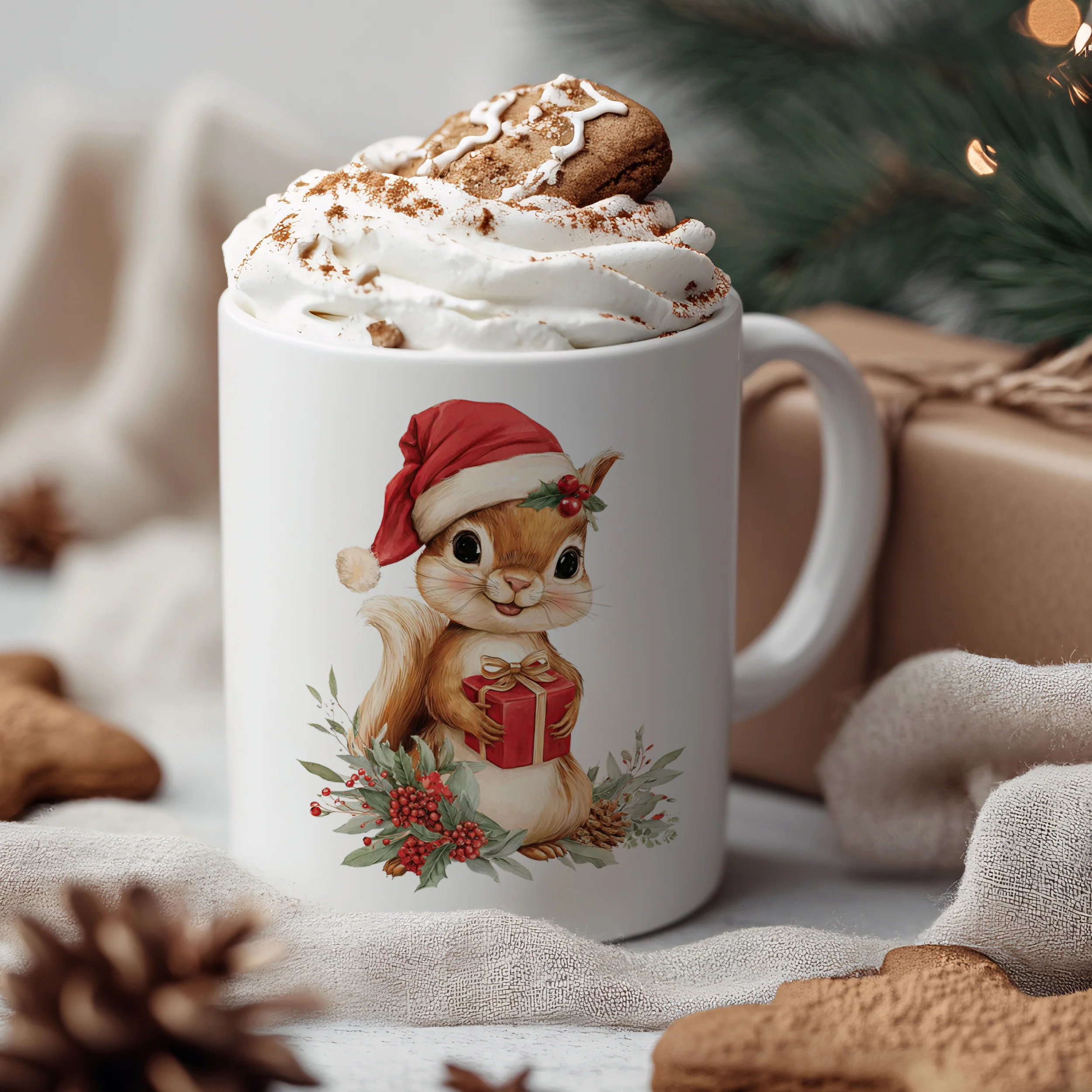 Tasse Weihnachts-Eichhörnchen - Image 3